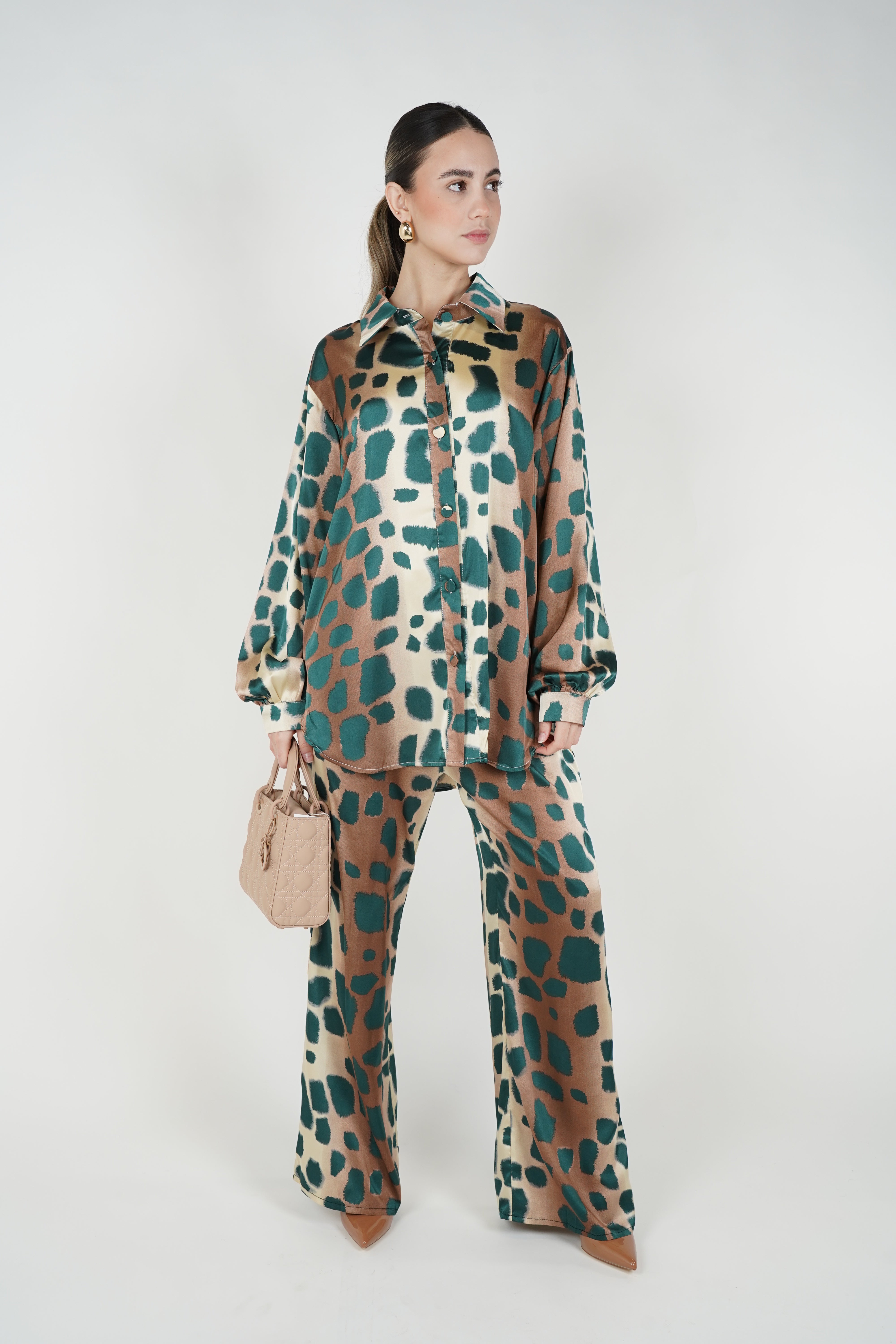 Velimra Leopard Stamped Pants Set