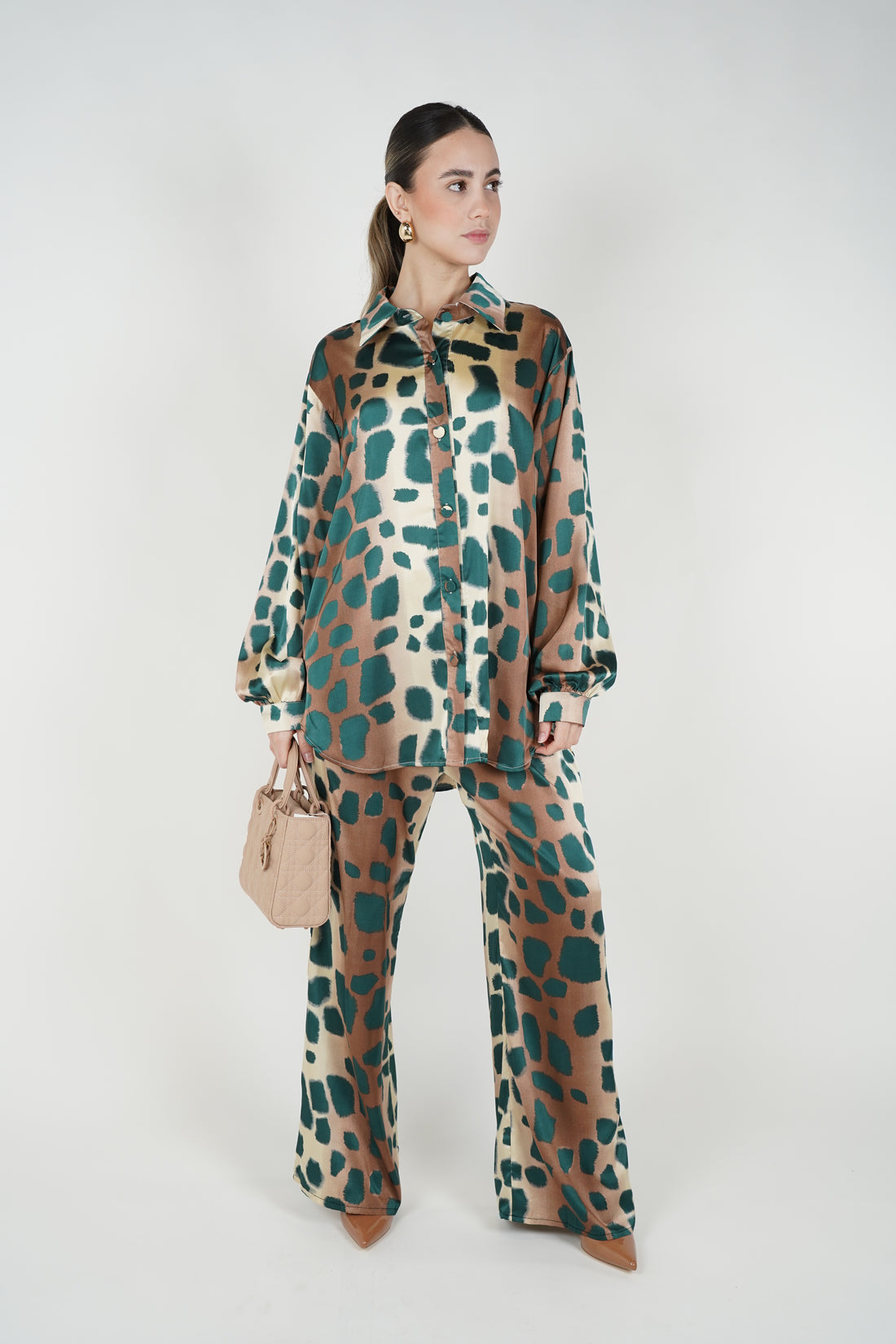 Velimra Leopard Stamped Pants Set