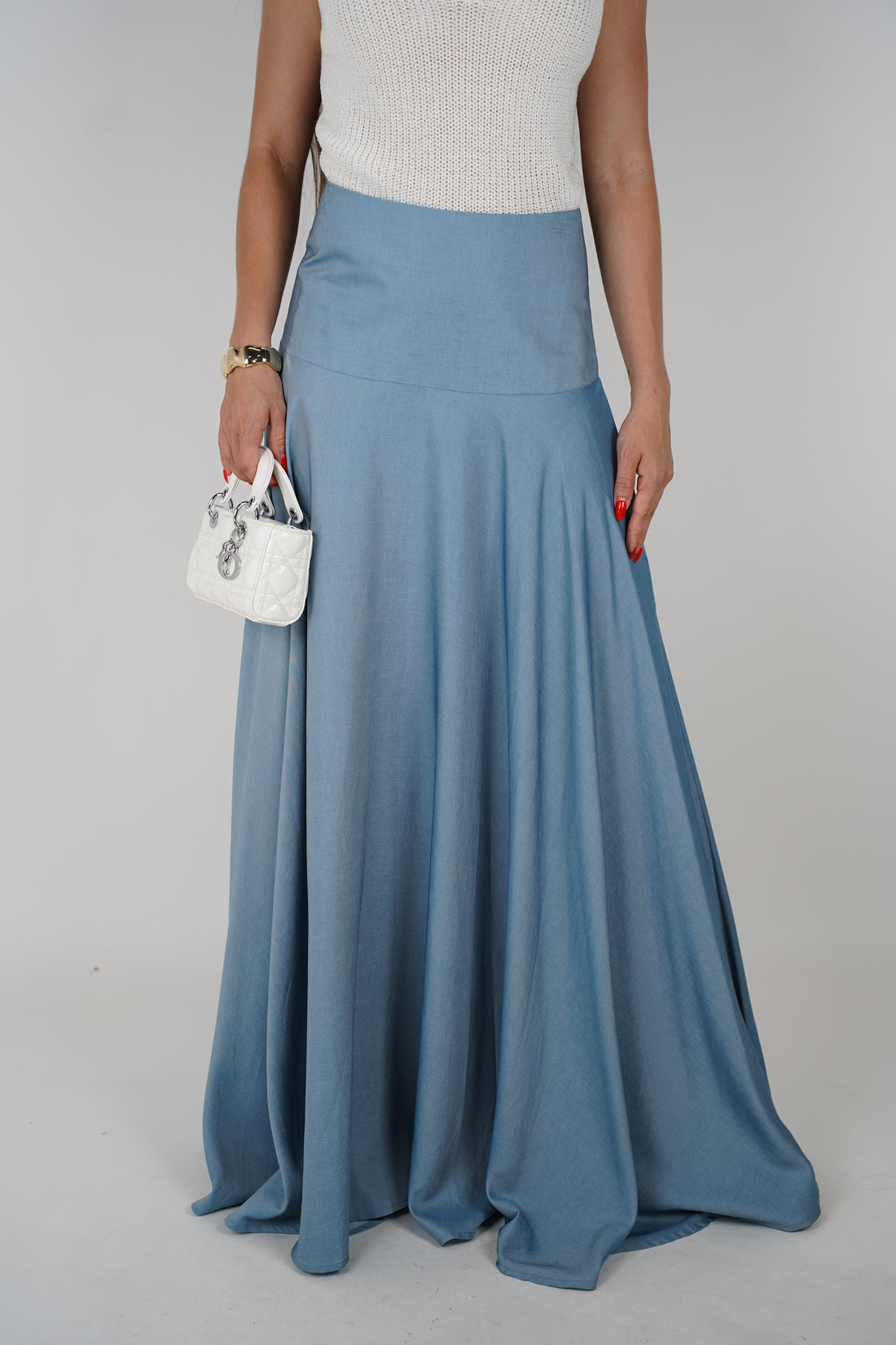 Yida Skirt – Soft Flowy Denim Maxi