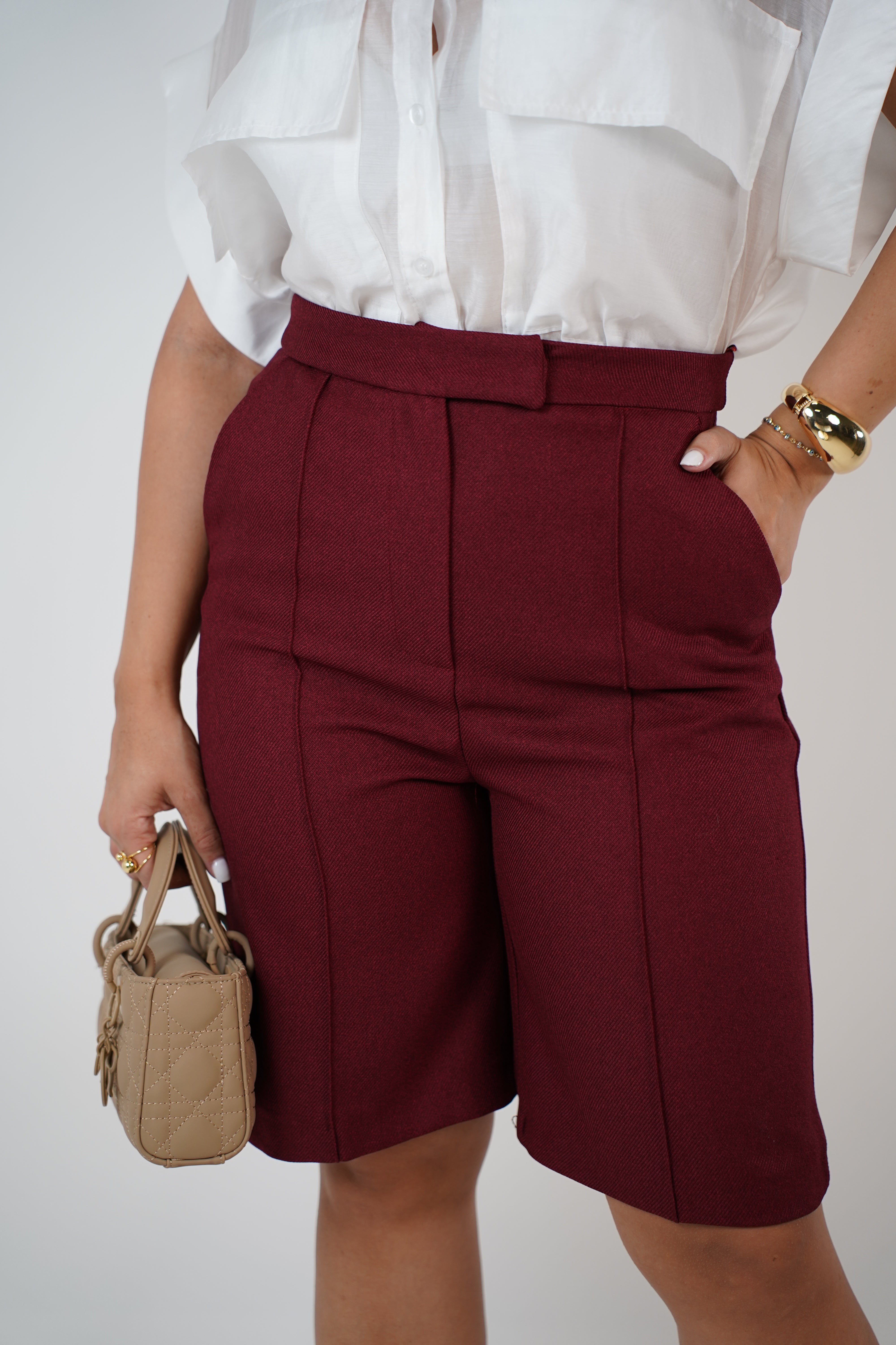 Sienna Bermudas – High-Waist Tailored Shorts