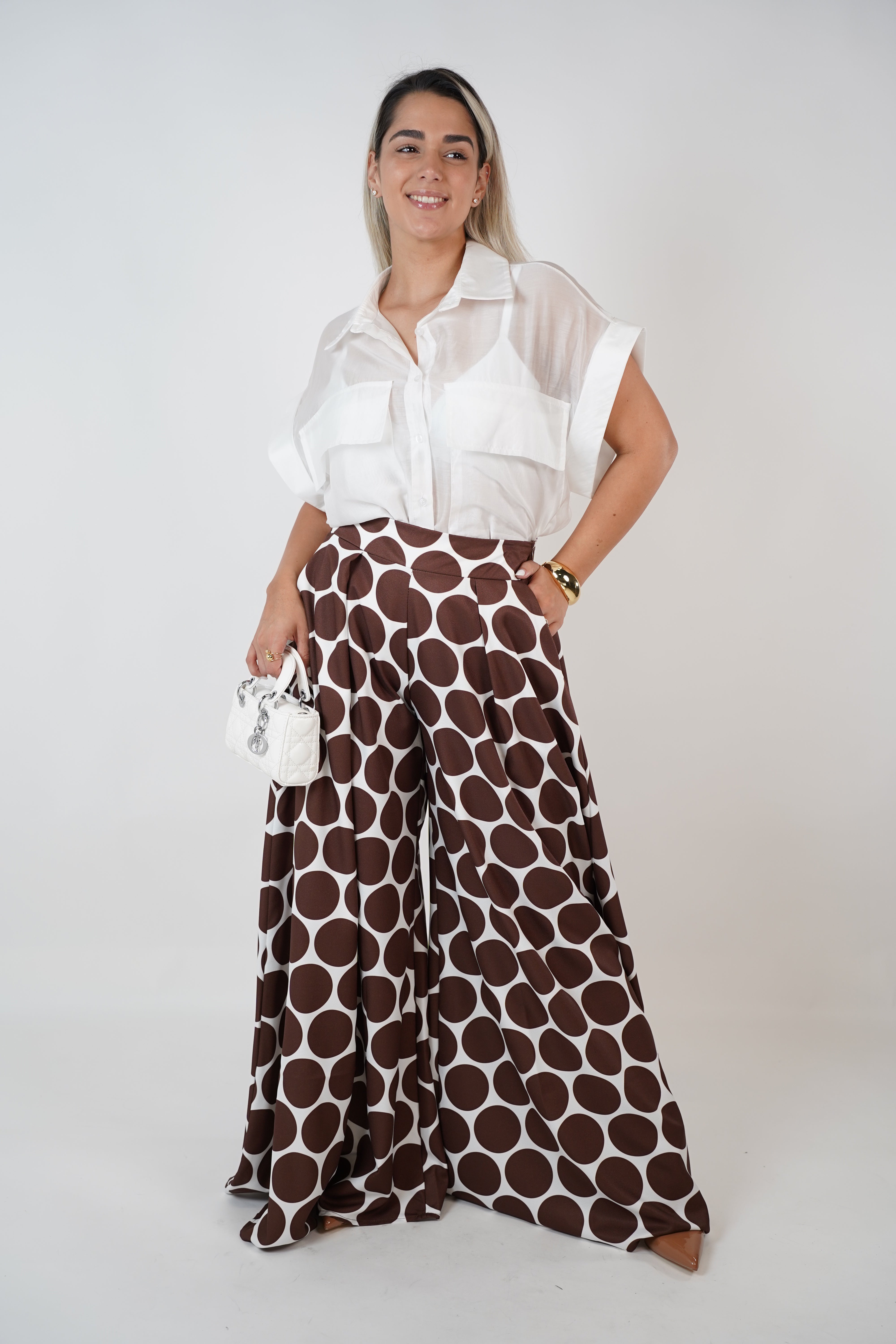 Kaina Polka Dot Palazzo Pants – Wide-Leg Statement Trousers