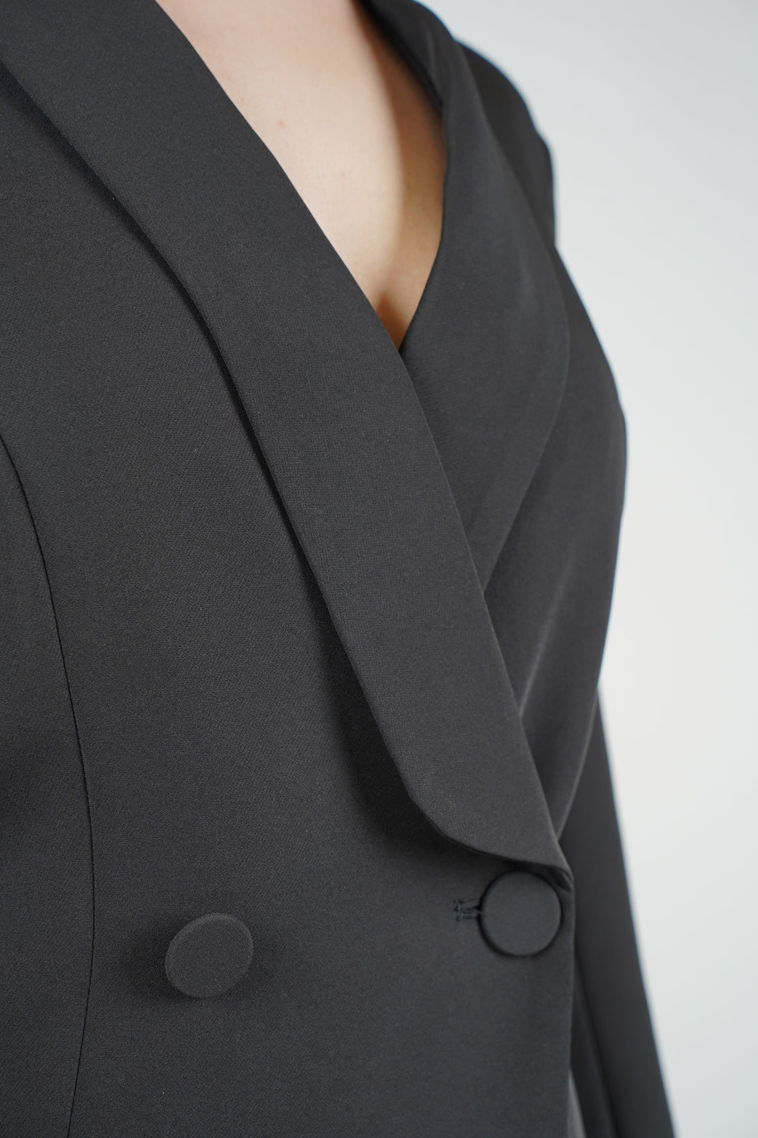 Liorise Solid Jacket Dress – Elegant Tailored Blazer Dress