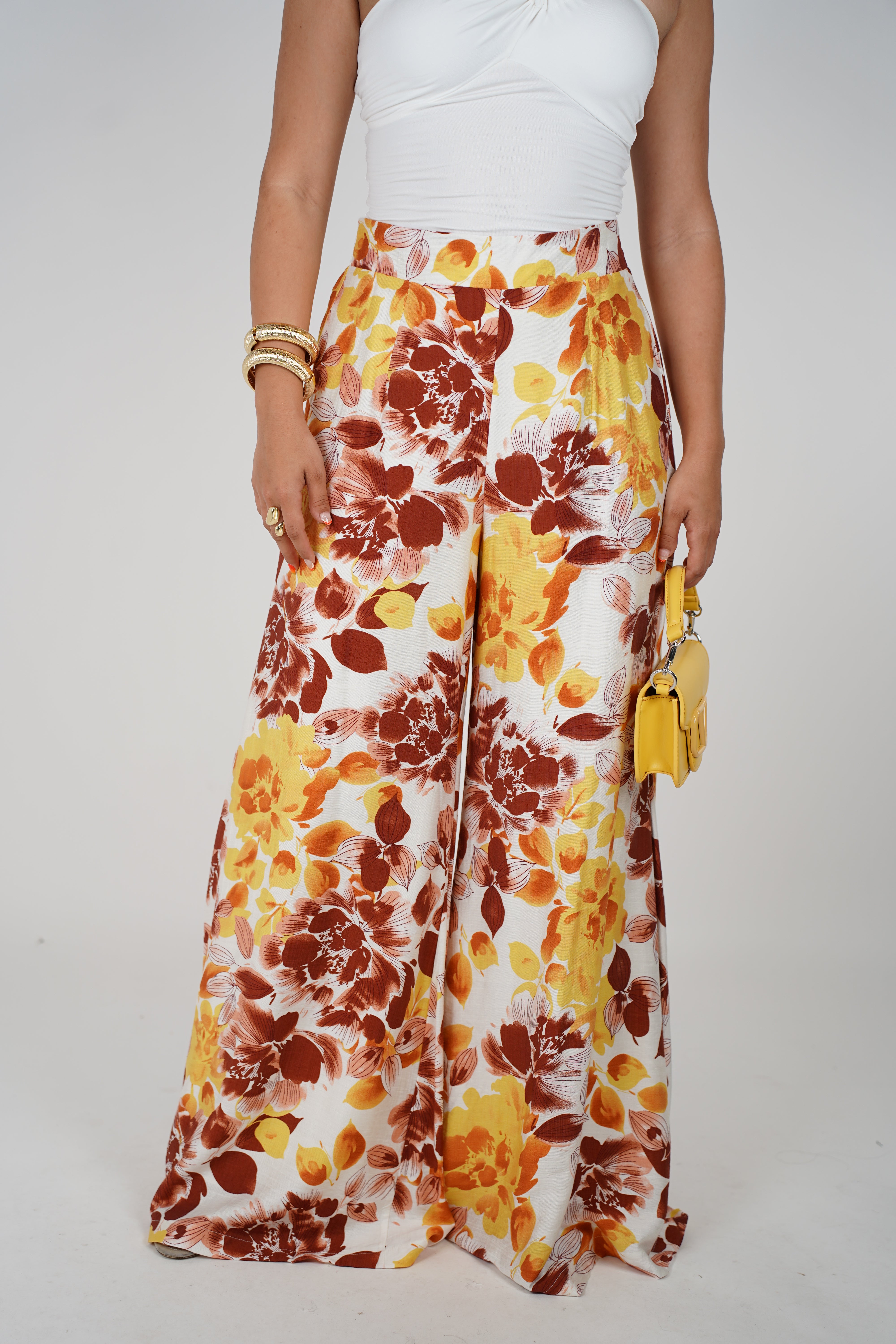 Vesa Flowy Pants – Printed Wide-Leg Linen Style