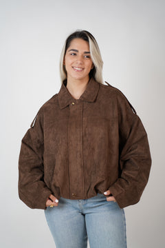 Chaqueta bomber de ante Select – Chaqueta oversize de ante suave