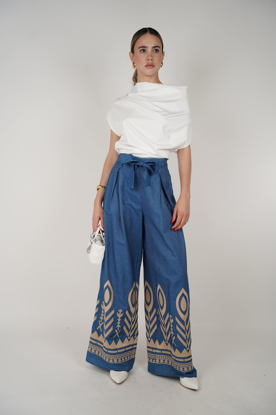 Olguita Embroidered Pants – Boho-Chic Wide-Leg Trousers