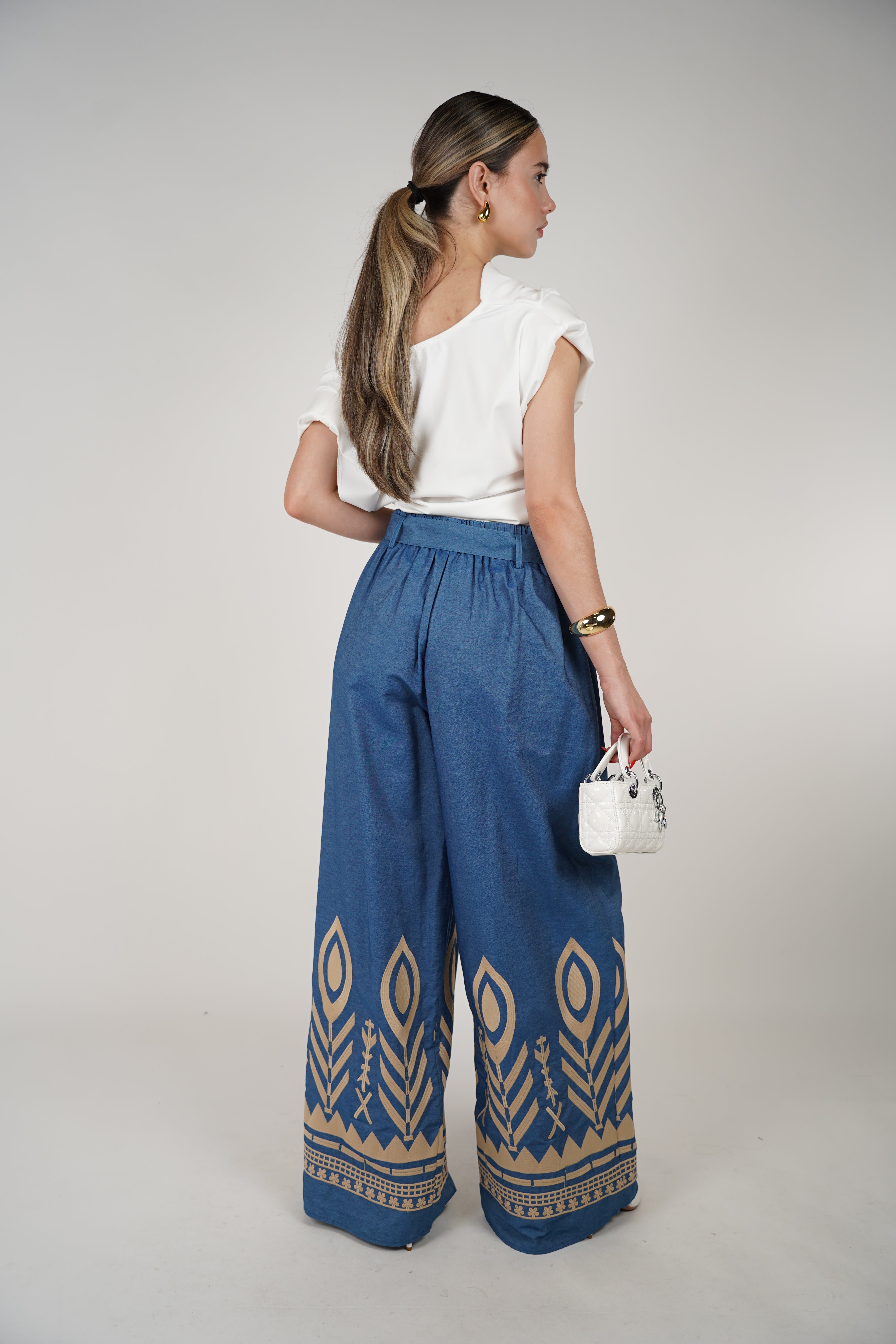 Olguita Embroidered Pants – Boho-Chic Wide-Leg Trousers