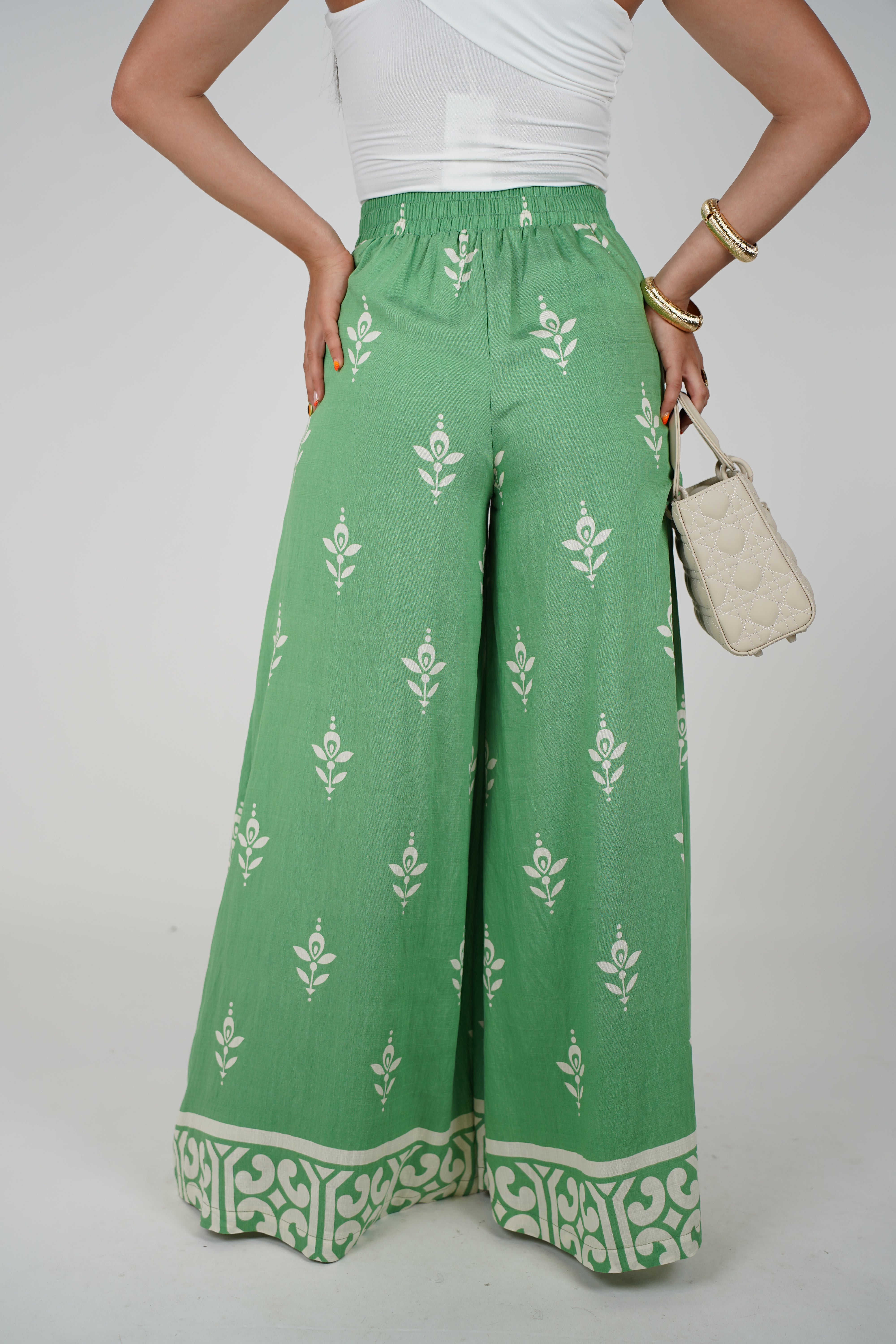 Vesa Flowy Pants – Printed Wide-Leg Linen Style