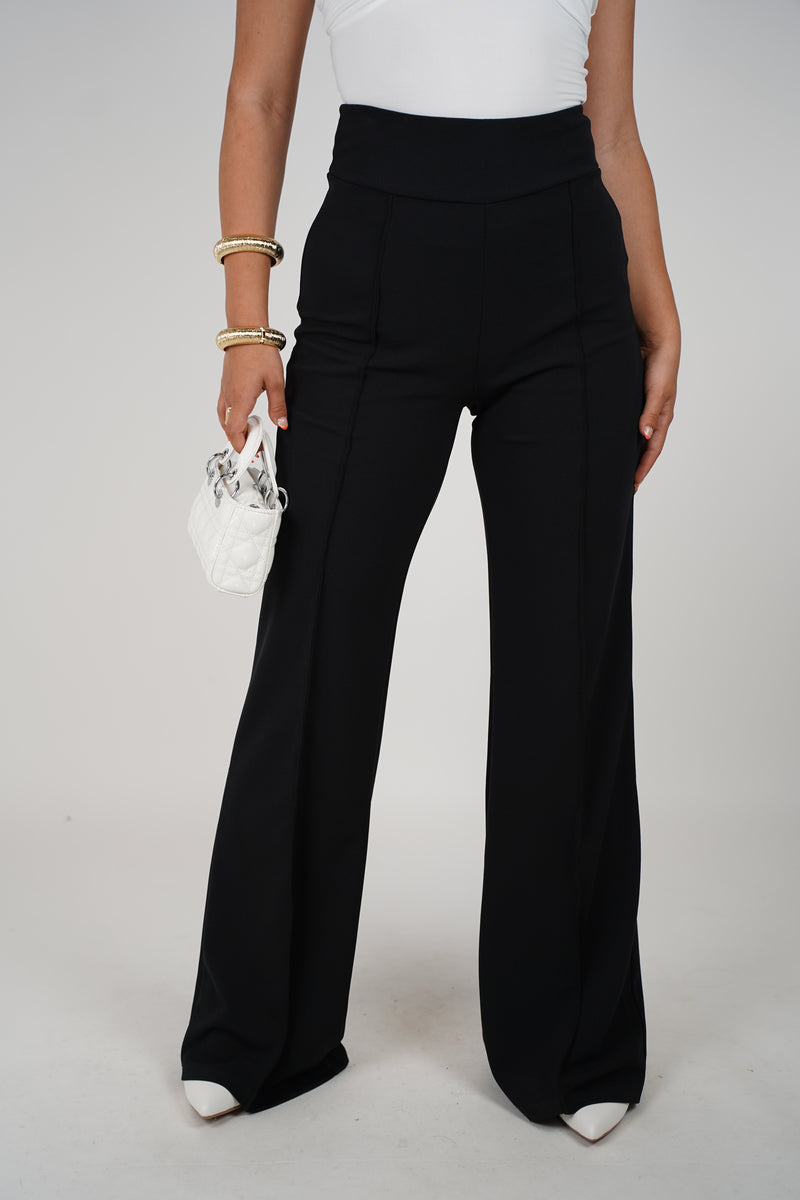 Isla Pants – Sleek High-Waisted Black Trousers