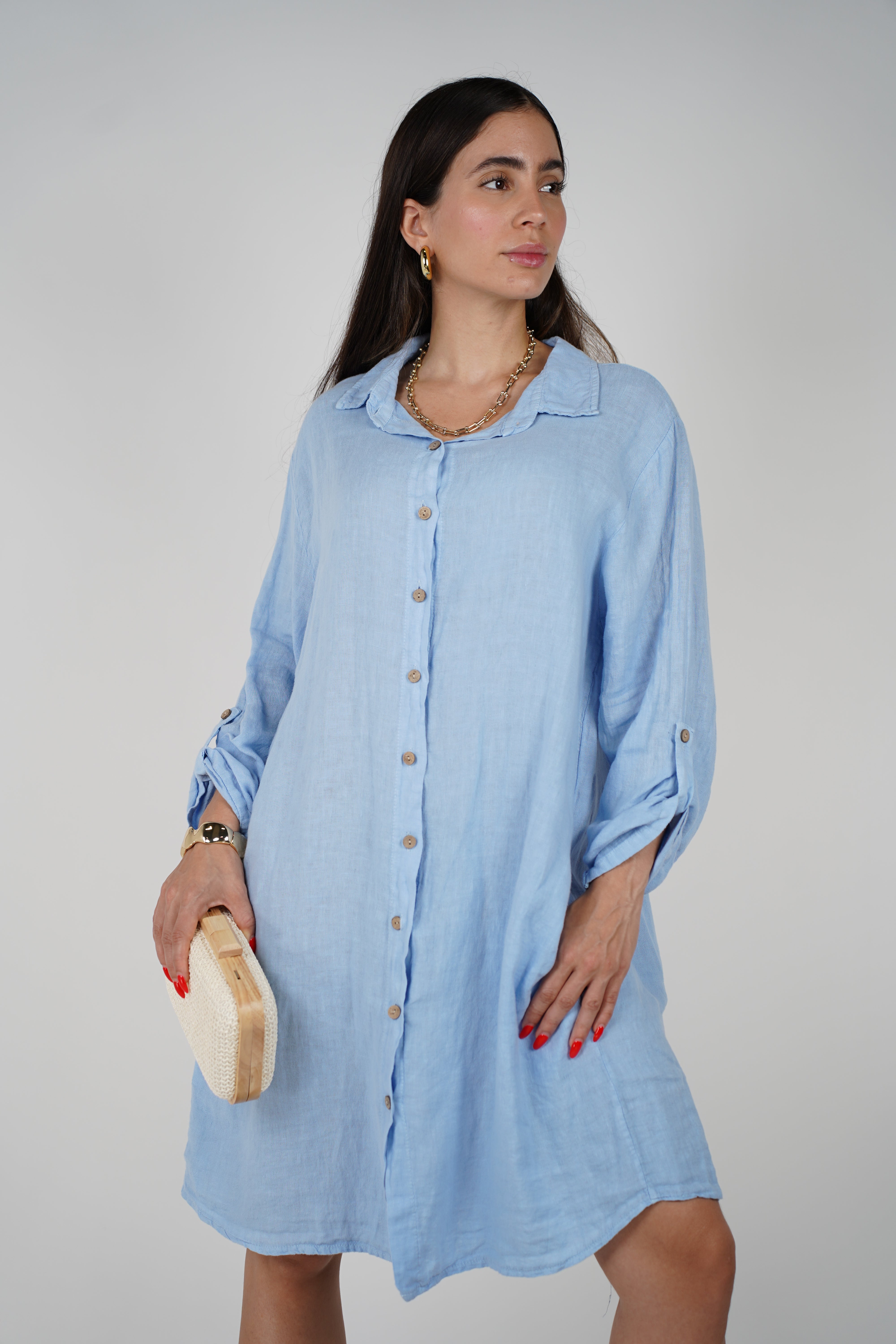 Loom Linen Shirt Dress – Lightweight Button-Down in One Size