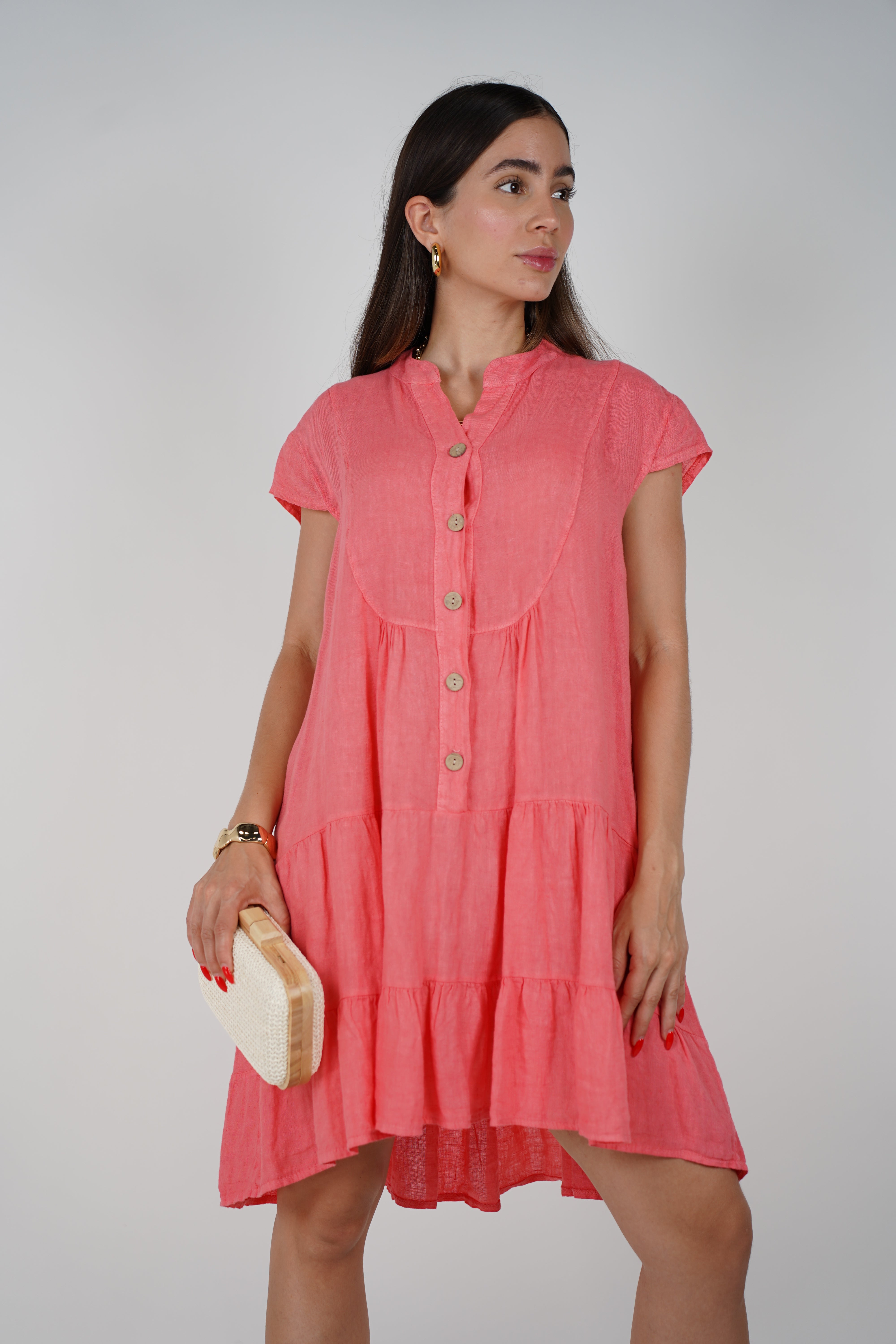 Rani Linen Dress – Effortless Tiered Style in Fresh Colors