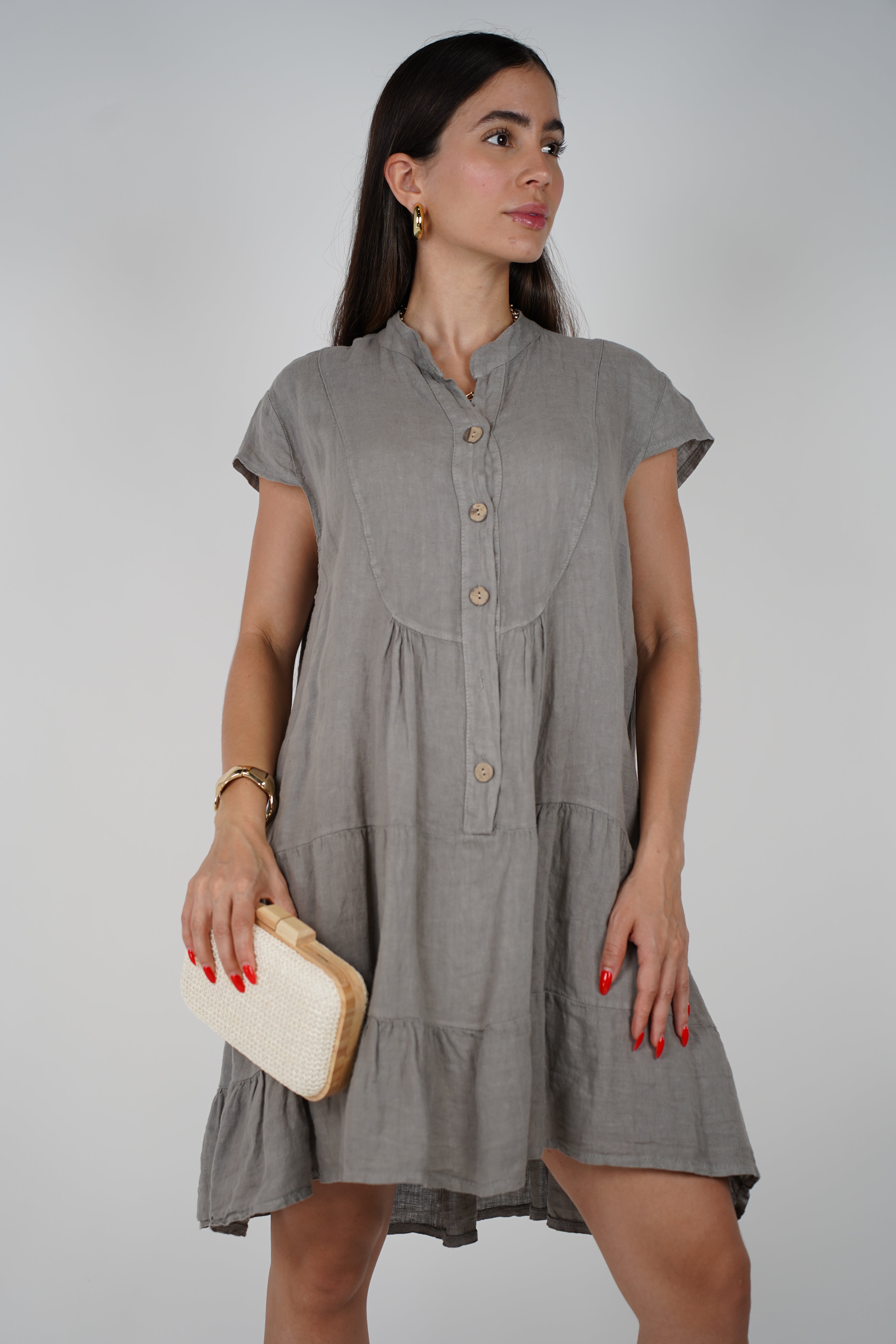 Rani Linen Dress – Effortless Tiered Style in Fresh Colors