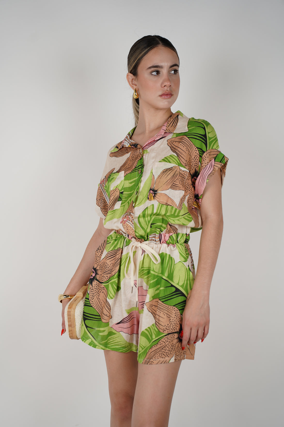 Sole Tropical Romper – Vibrant Comfort for Sunny Days