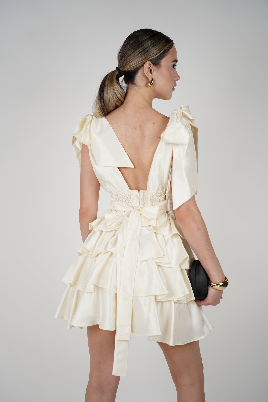 Scarlett Dress – Radiate Glamour in Satin Ruffles
