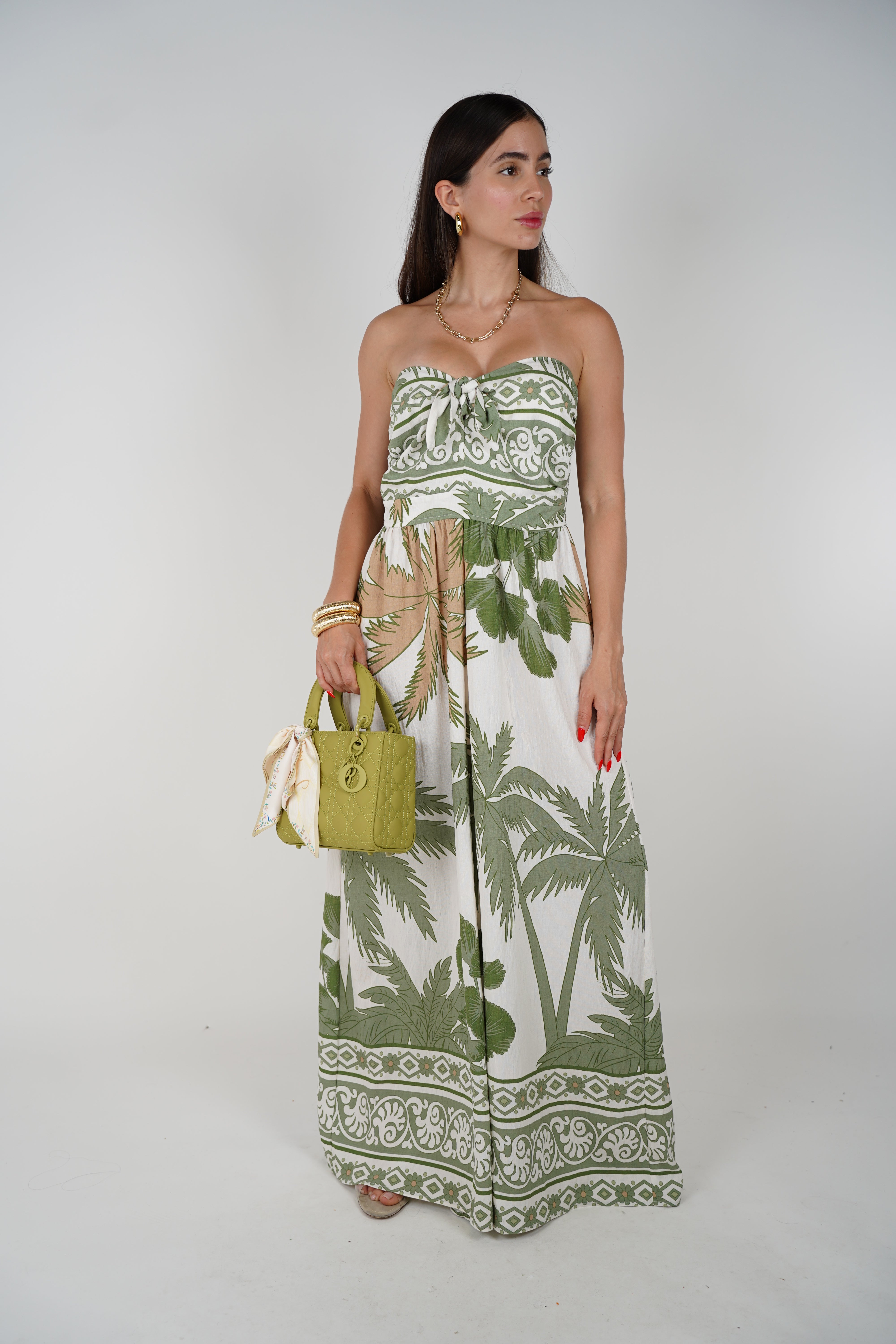 Tavi Jumpsuit – Strapless Tropical Print One-Piece