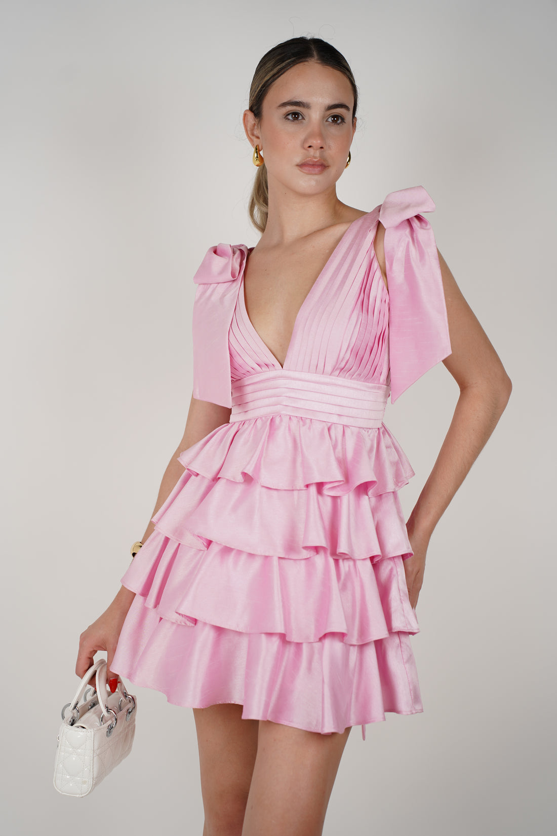 Scarlett Dress – Radiate Glamour in Satin Ruffles