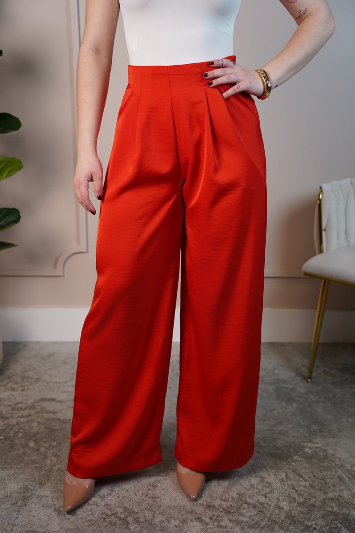 Shofie High-Waisted Wide-Leg Trousers – Statement Style with Tailored Elegance - Carema Boutique