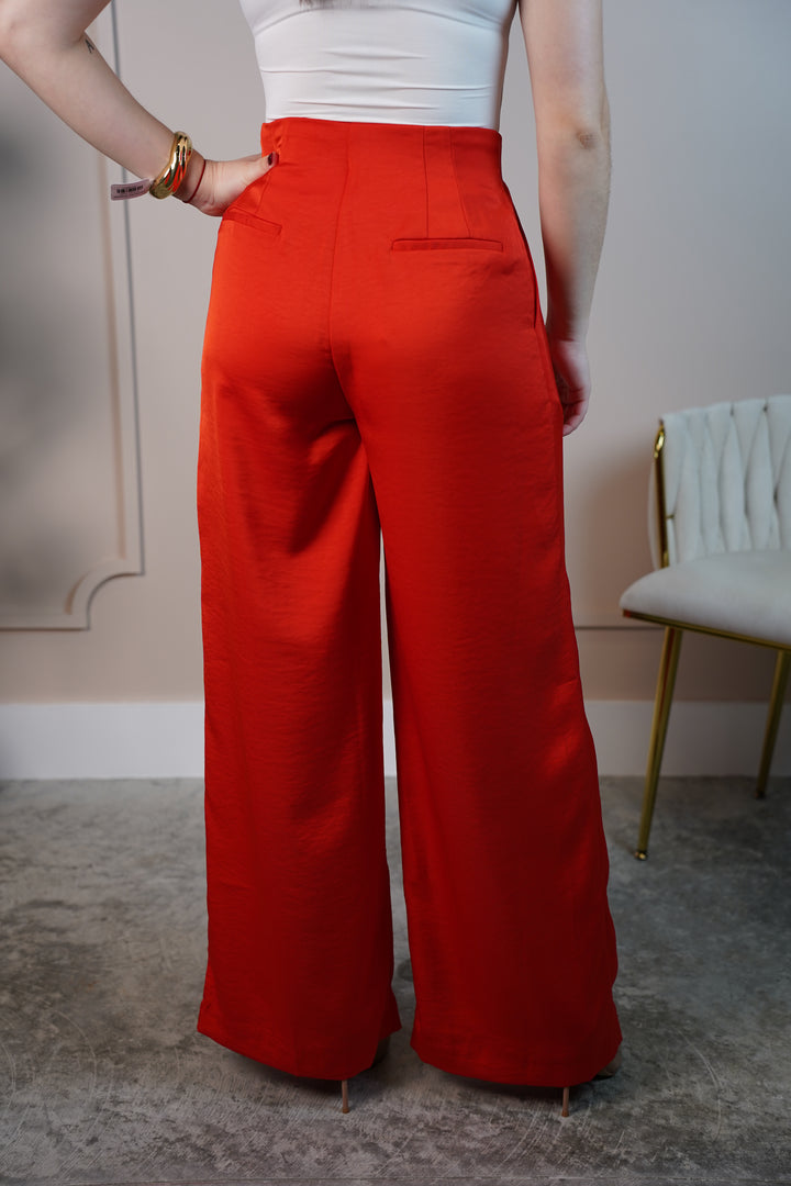Shofie High-Waisted Wide-Leg Trousers – Statement Style with Tailored Elegance - Carema Boutique