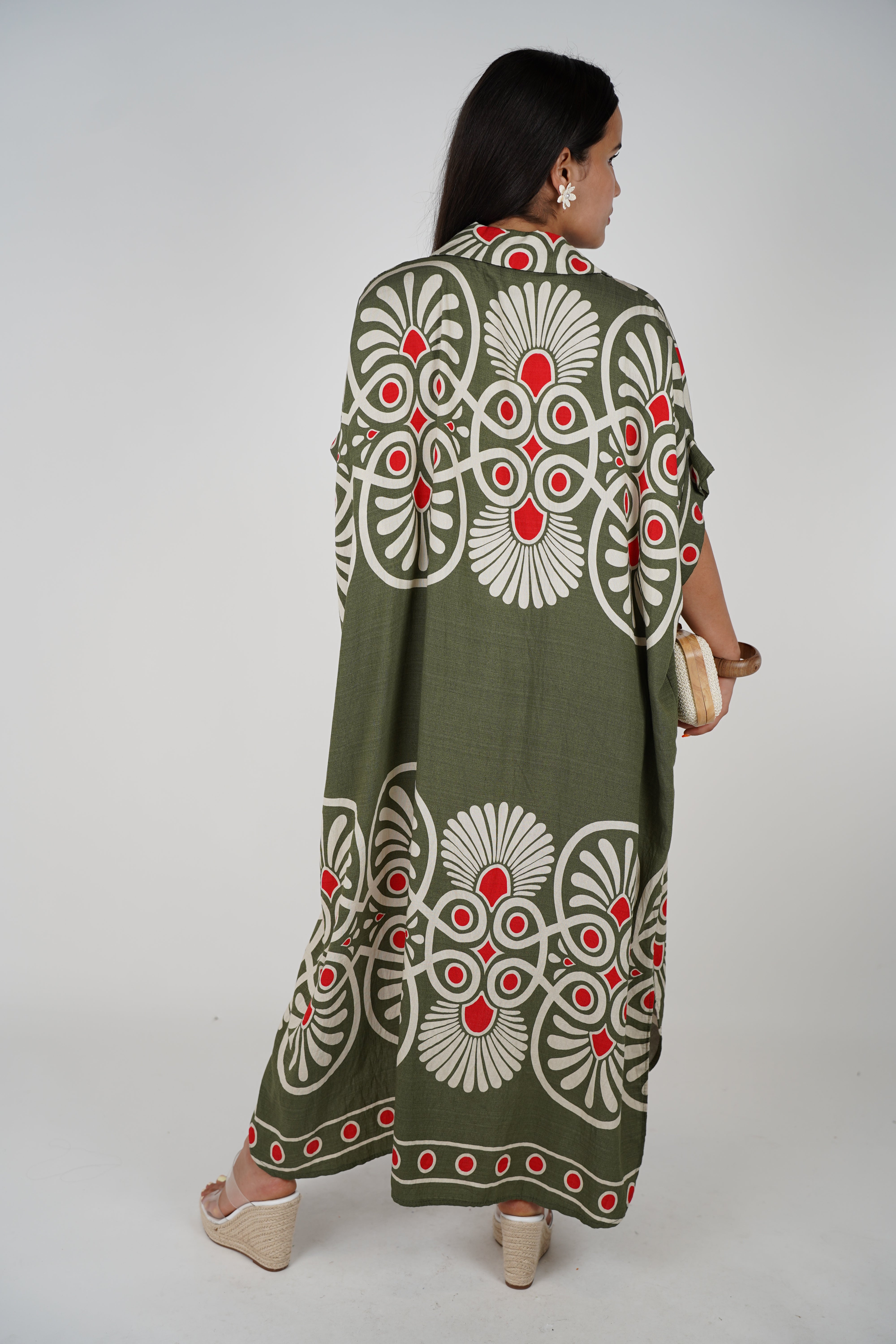 Hani Maxi Stamped Dress – Bold print meets effortless drape