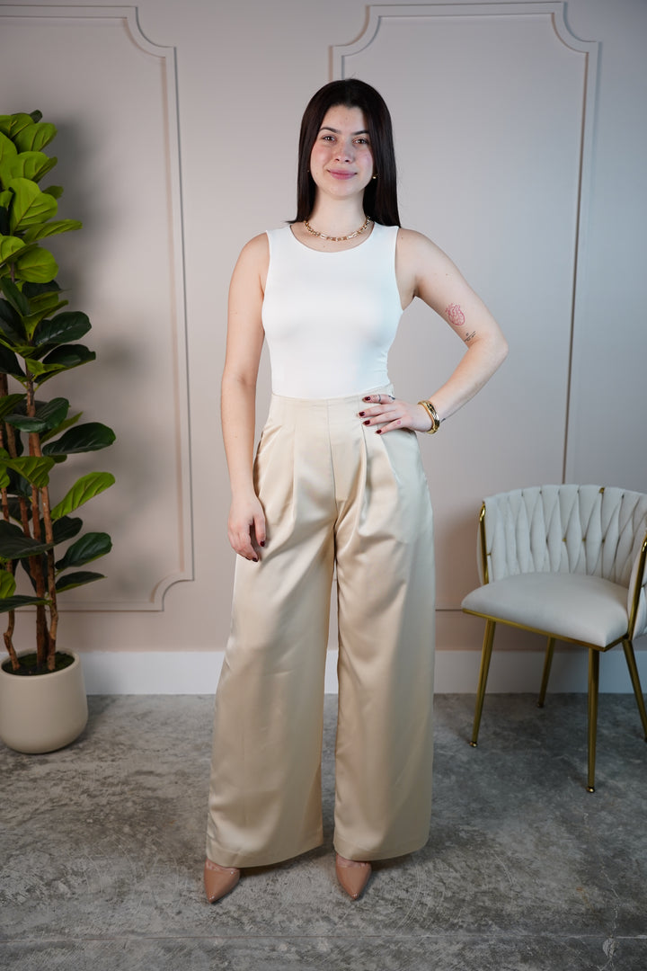 Shofie High-Waisted Wide-Leg Trousers – Statement Style with Tailored Elegance - Carema Boutique