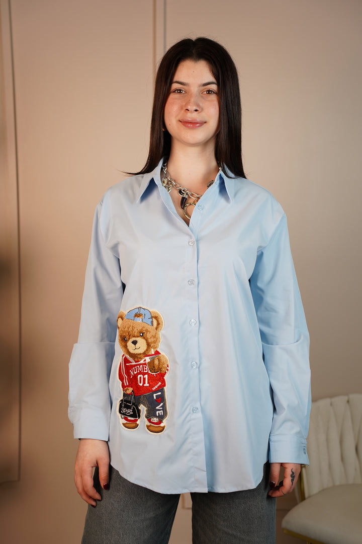 Exclusive Bear Button Down -  Playful Twist on a Classic Shirt - Carema Boutique