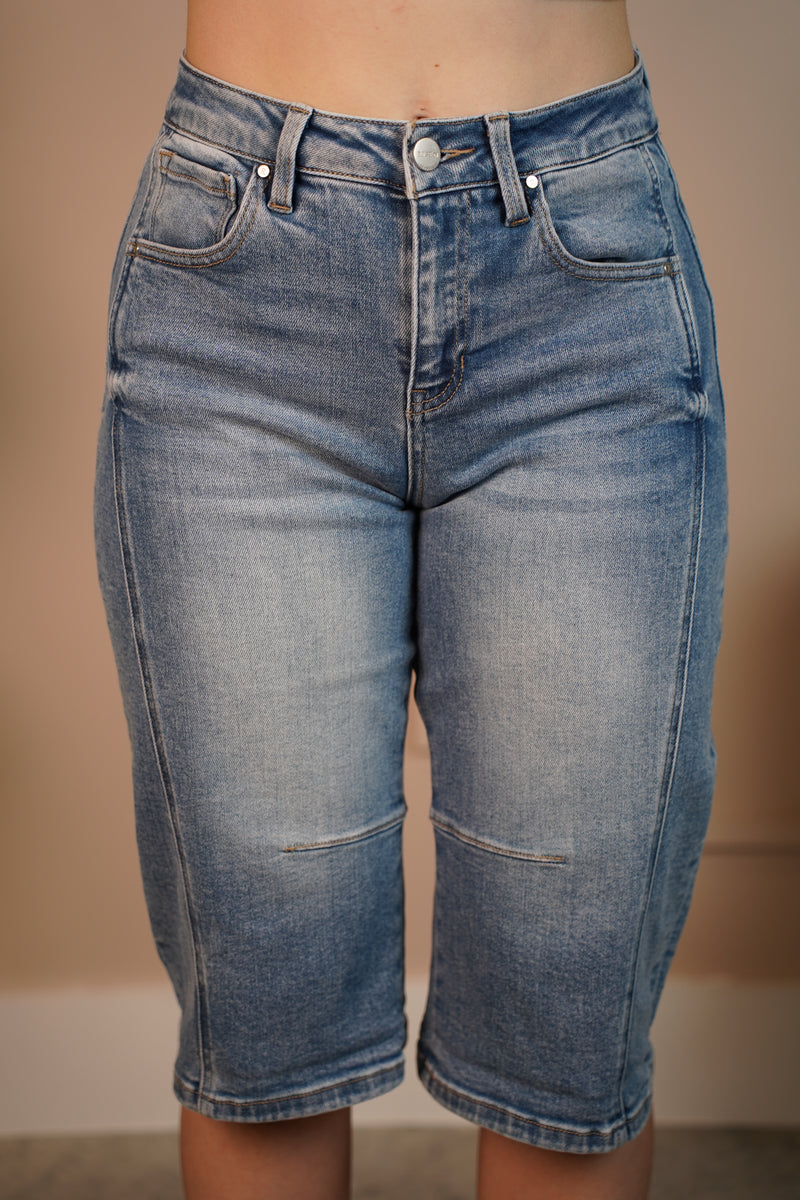 Zarae Washed Denim Bermuda Shorts – Laid-Back Cool with a Retro Edge