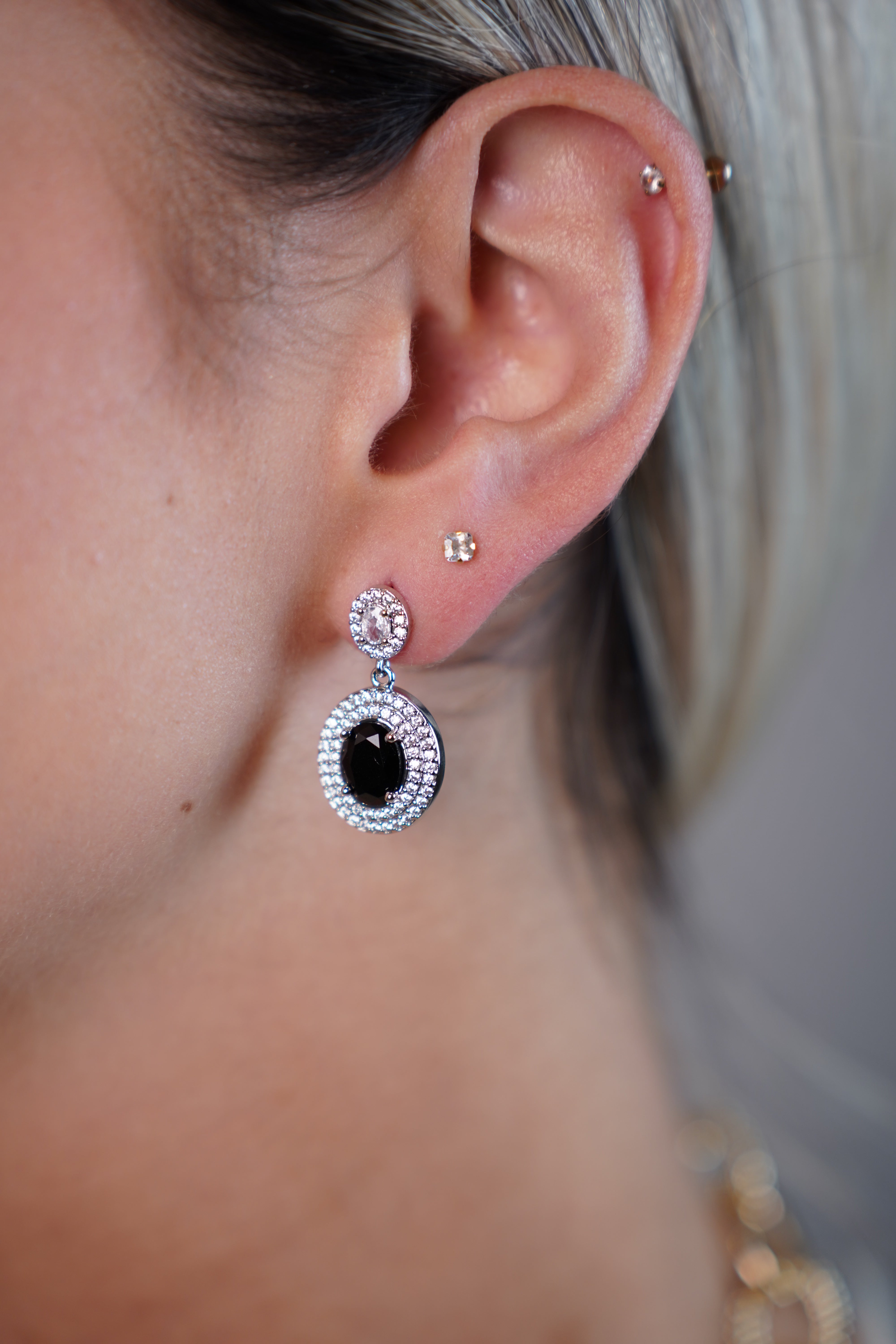 Hazel Crystal Drop Glam Earrings – Elegant Sparkle for Every Occasion - Carema Boutique