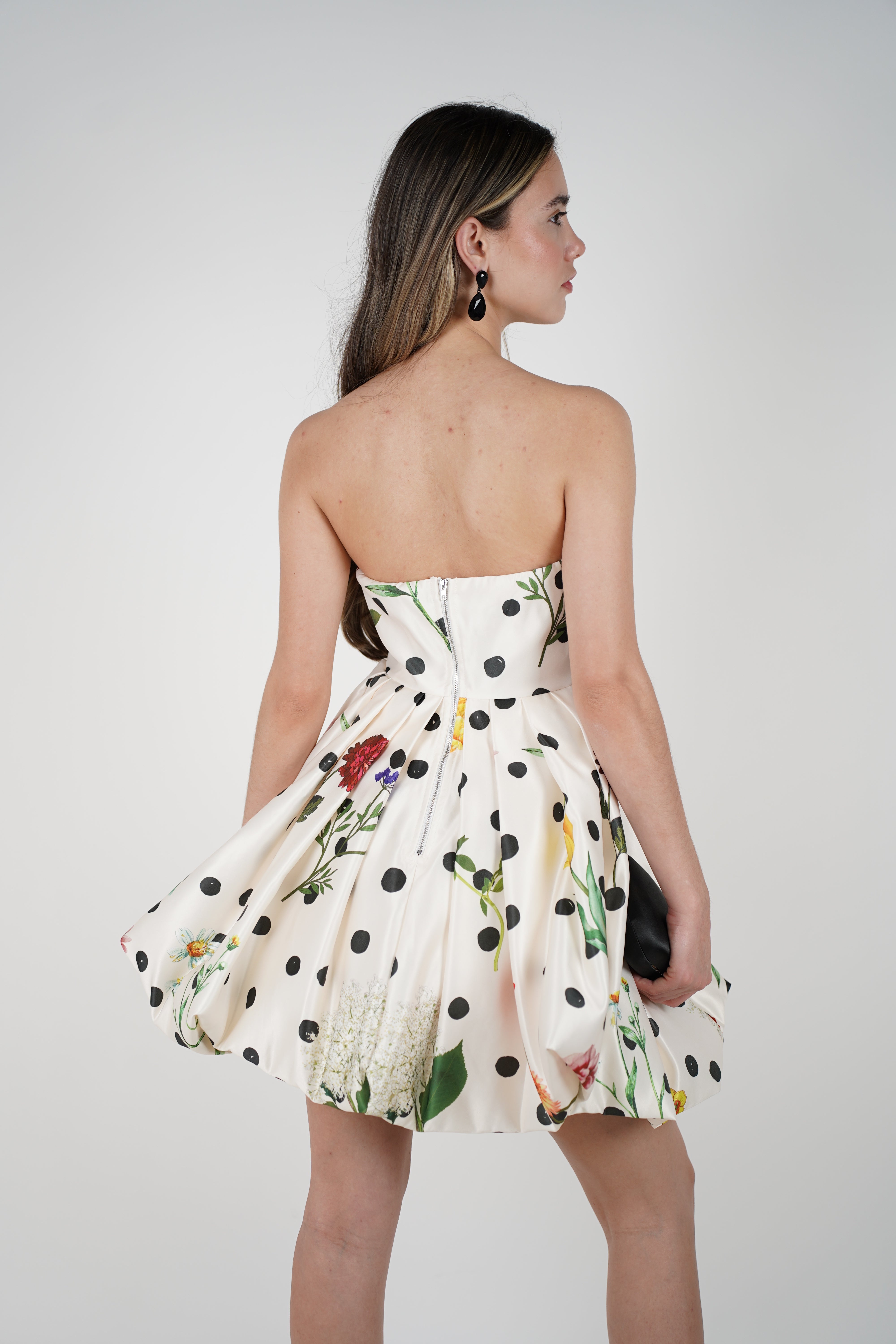 Mirell Mini Polka Dot Dress – Bold, Playful, and Floral