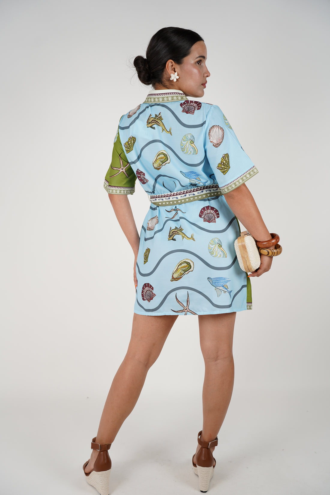 Zireen Stamped Mini Dress – Coastal Charm in a Chic Silhouette