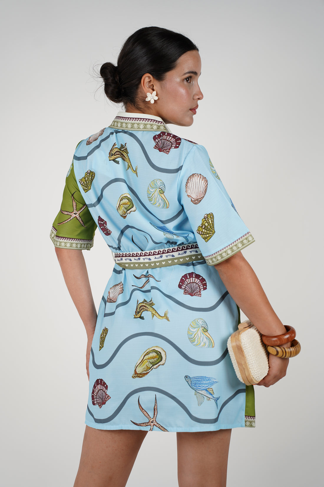Zireen Stamped Mini Dress – Coastal Charm in a Chic Silhouette
