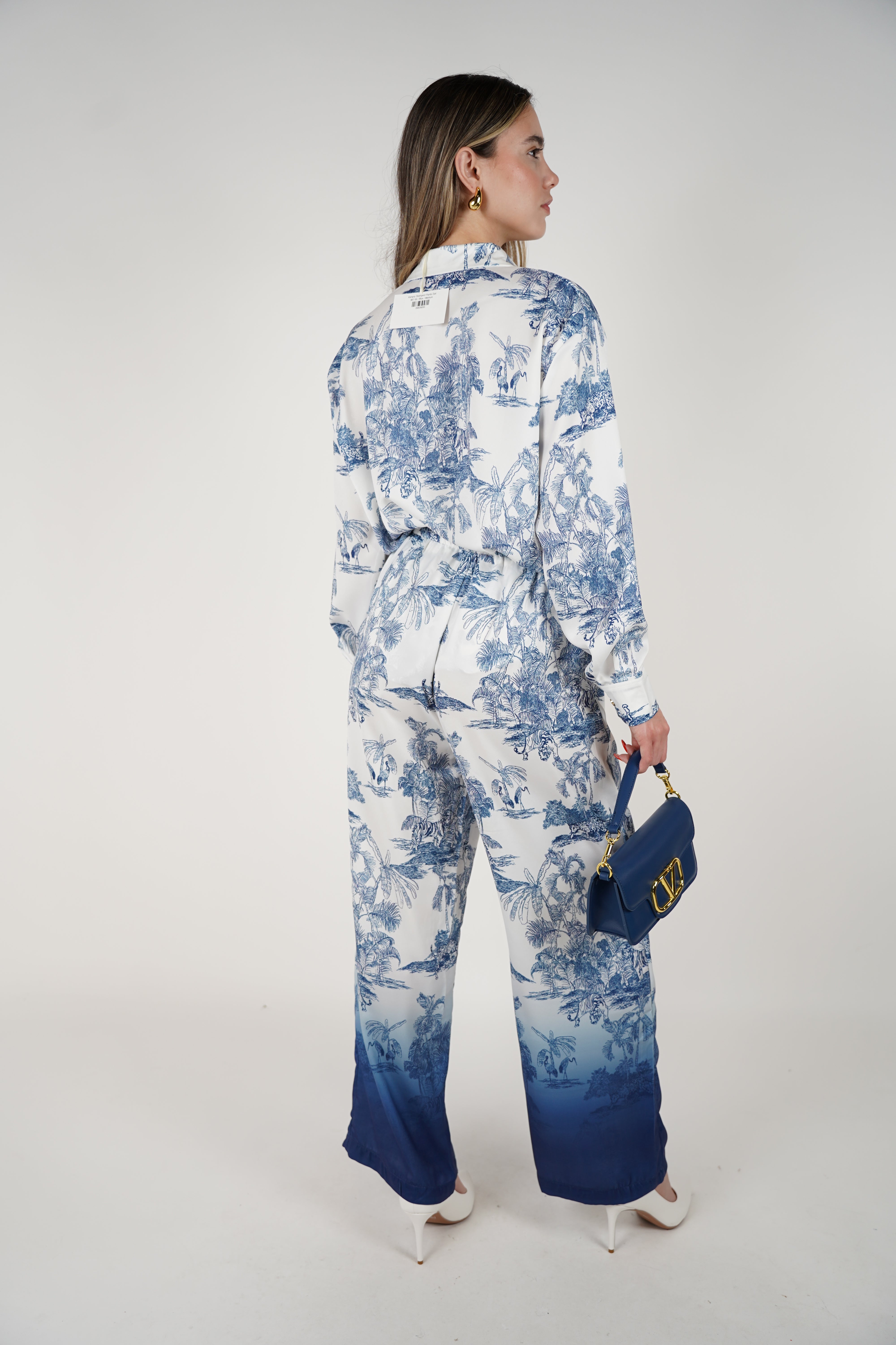 Vanyra Stamped Pants Set – Elegant Toile-Inspired Two-Piece