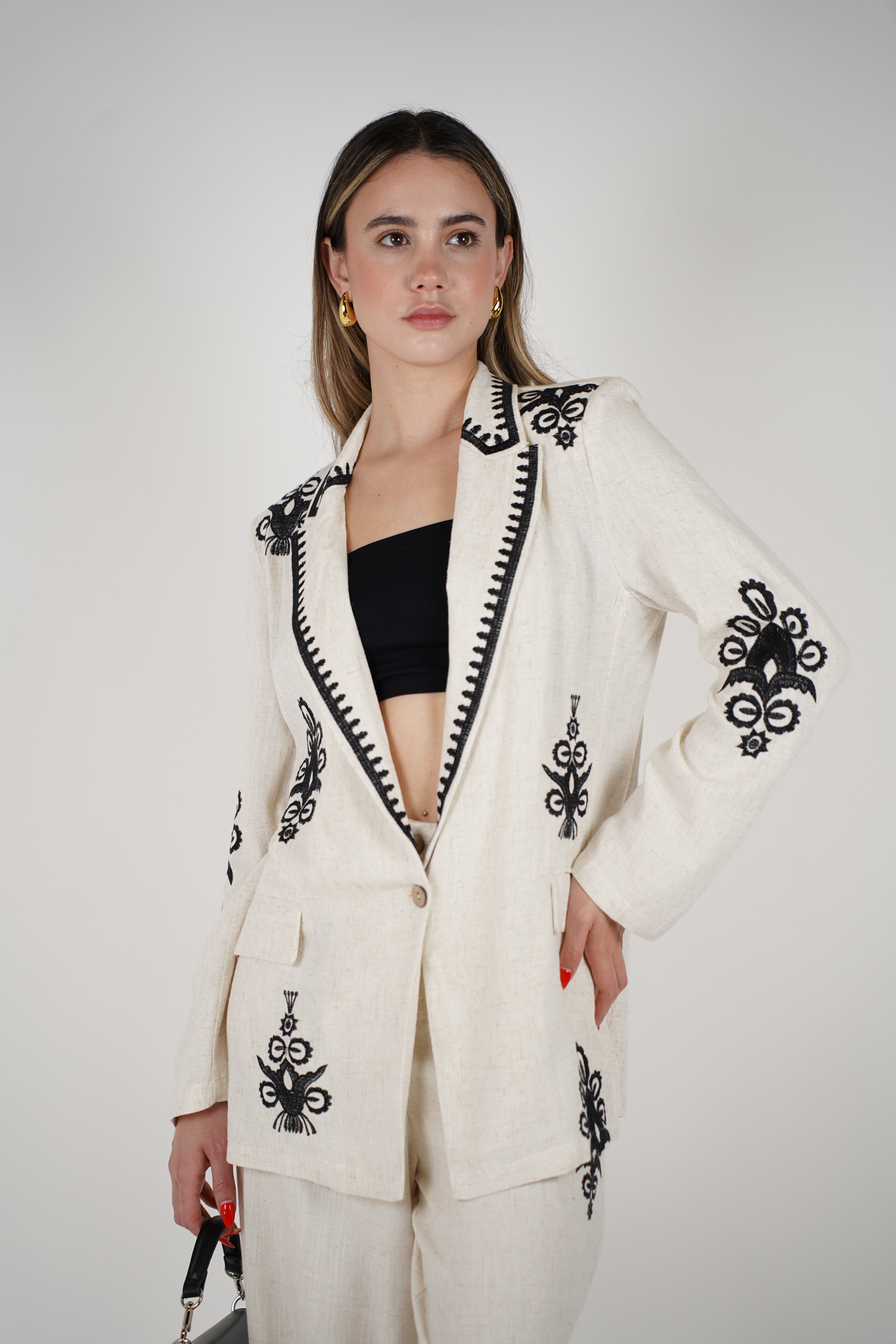 Raizza Embroidered Pants Set – Sophisticated Charm with Artisanal Detail