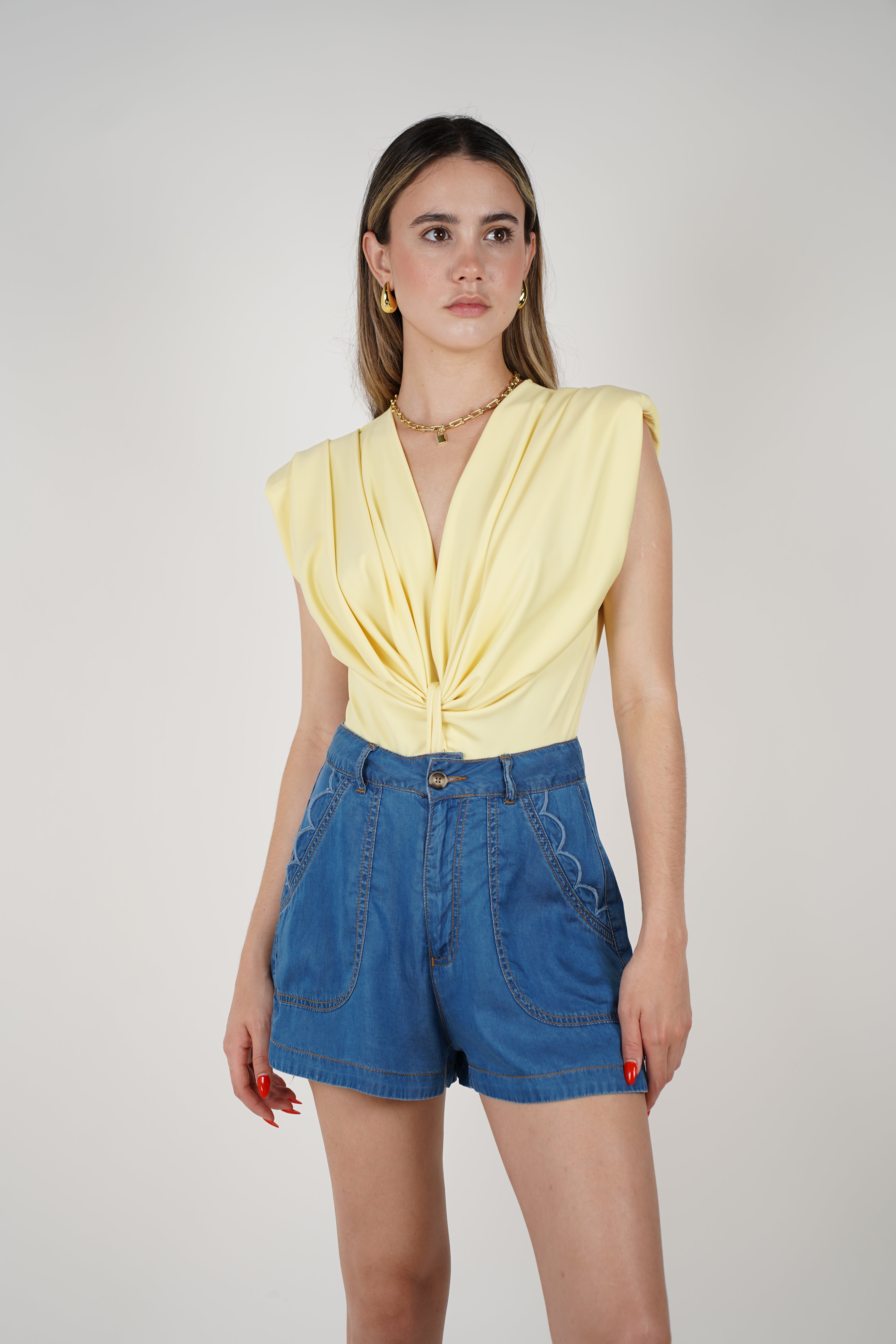 Yezira Soft Denim Shorts – Everyday Style with a Playful Twist