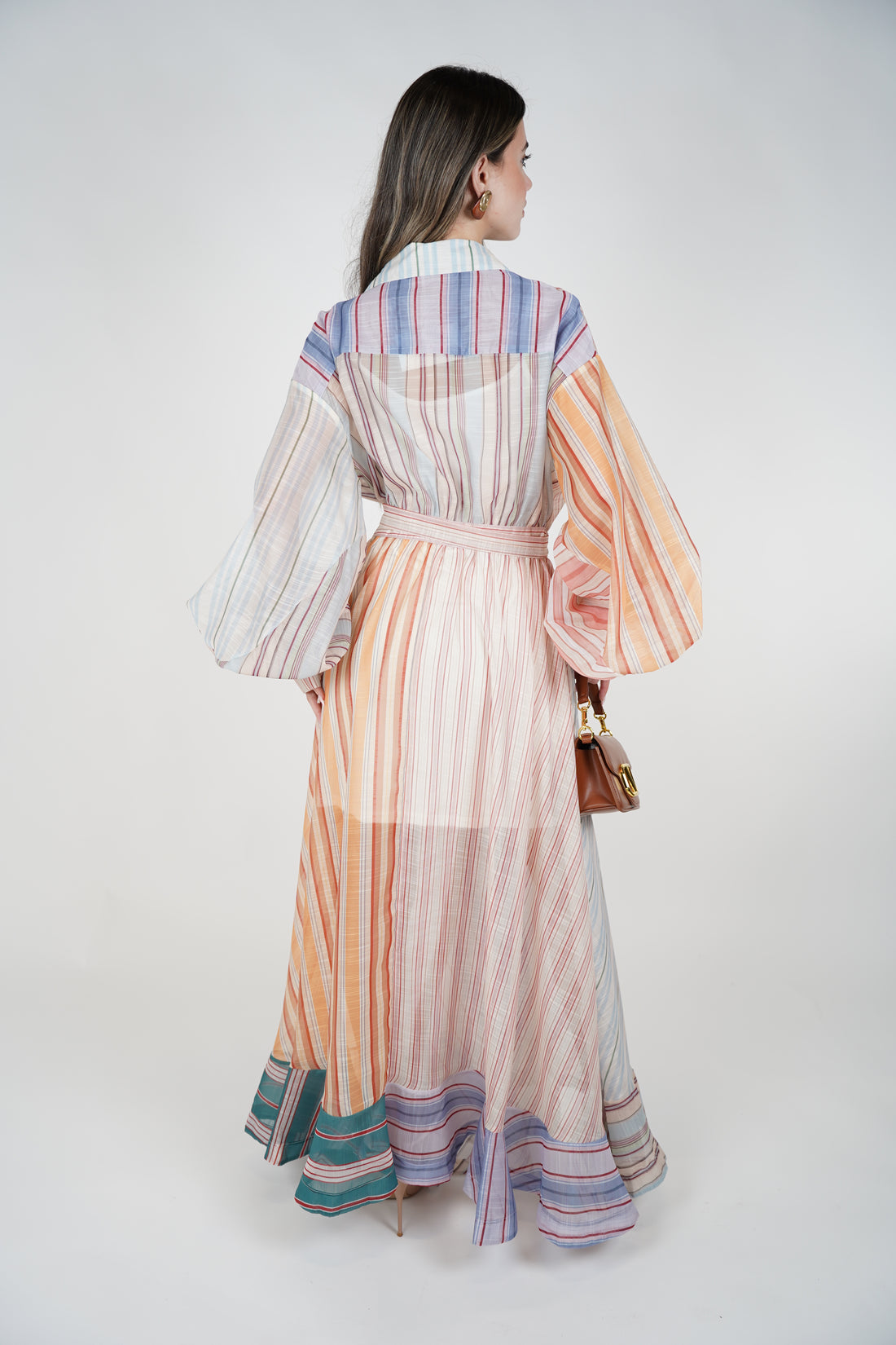 Havyn Striped Maxi Dress – Multicolor Button-Down Belted Dress