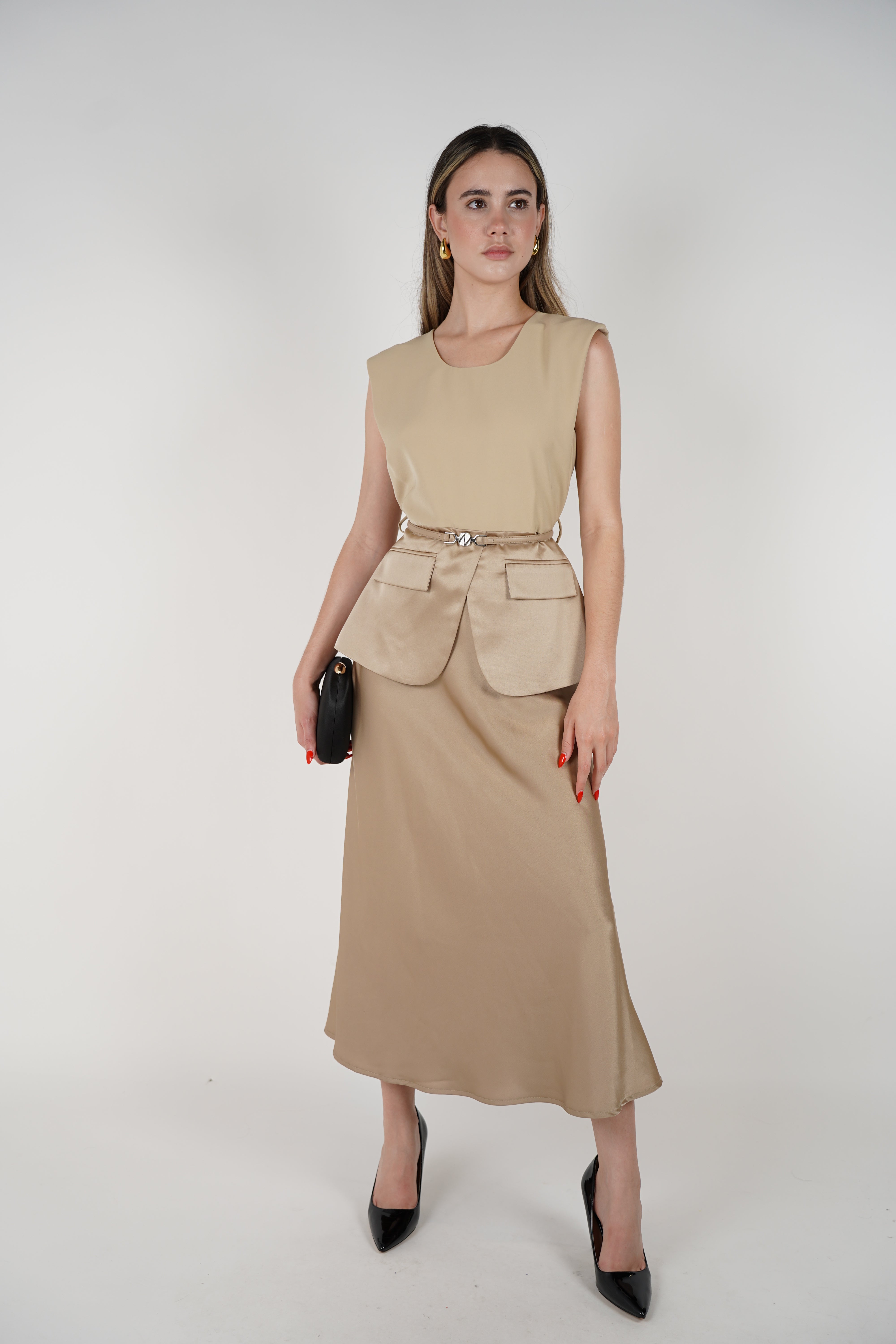 Luma Belted Maxi Dress – Black or Beige