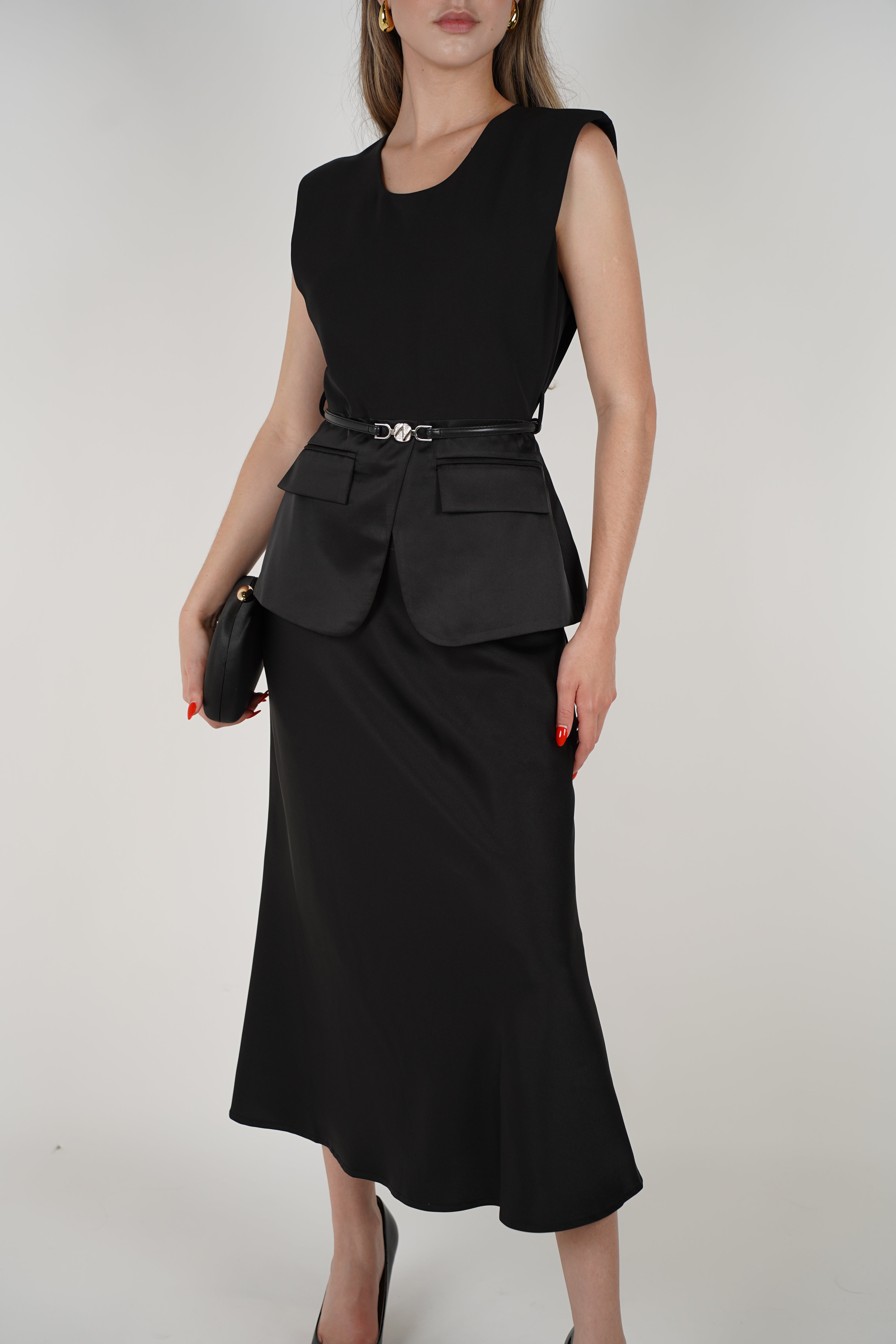 Luma Belted Maxi Dress – Black or Beige