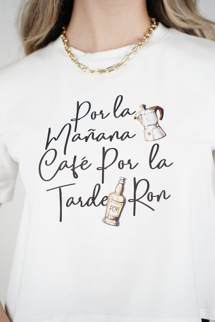 Café y Ron Top – Graphic Cropped Tee