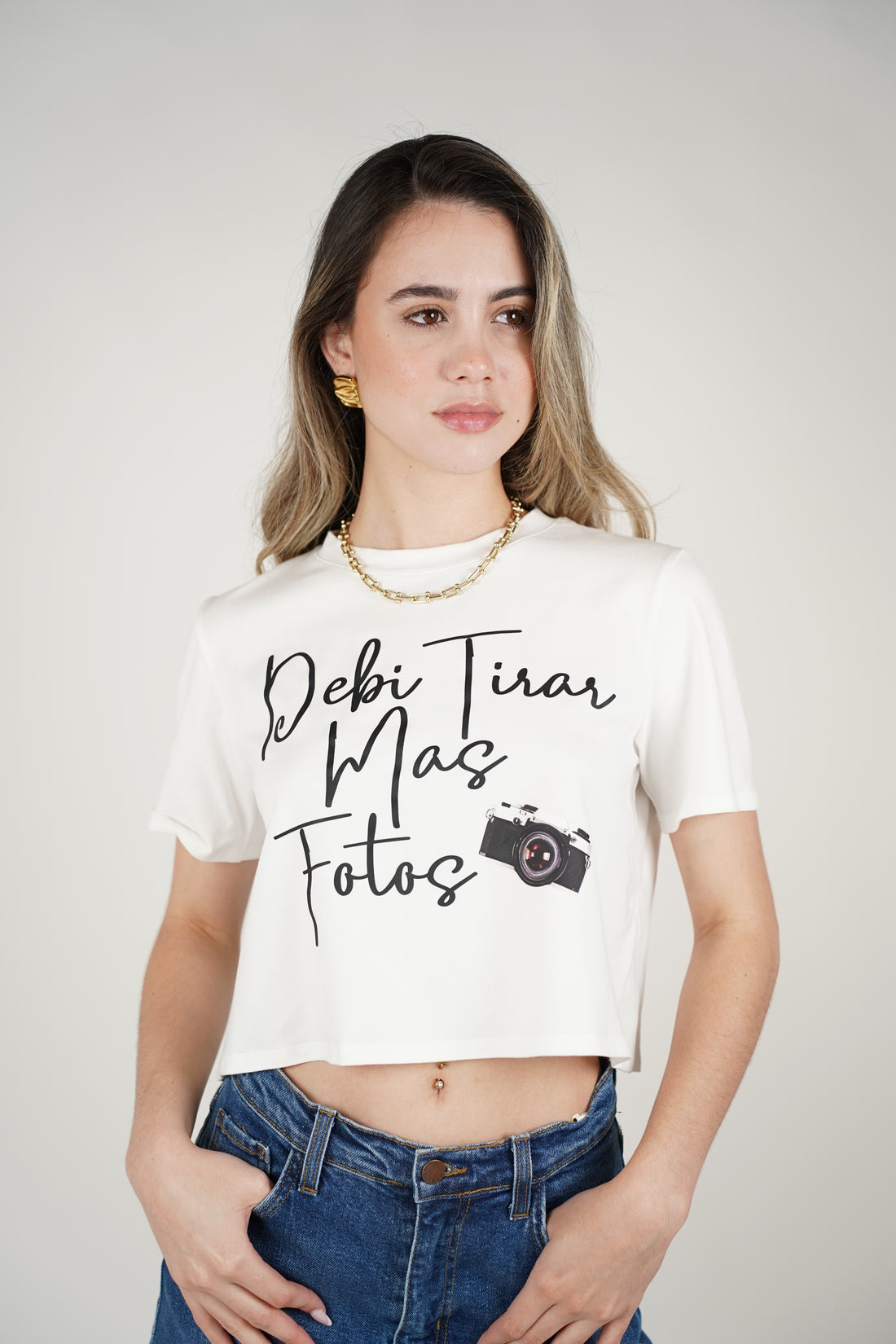 Debí Tirar Más Fotos Top – Spanish Graphic Cropped Tee