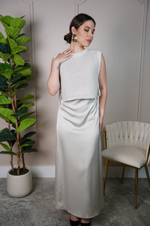Satin Dress Set