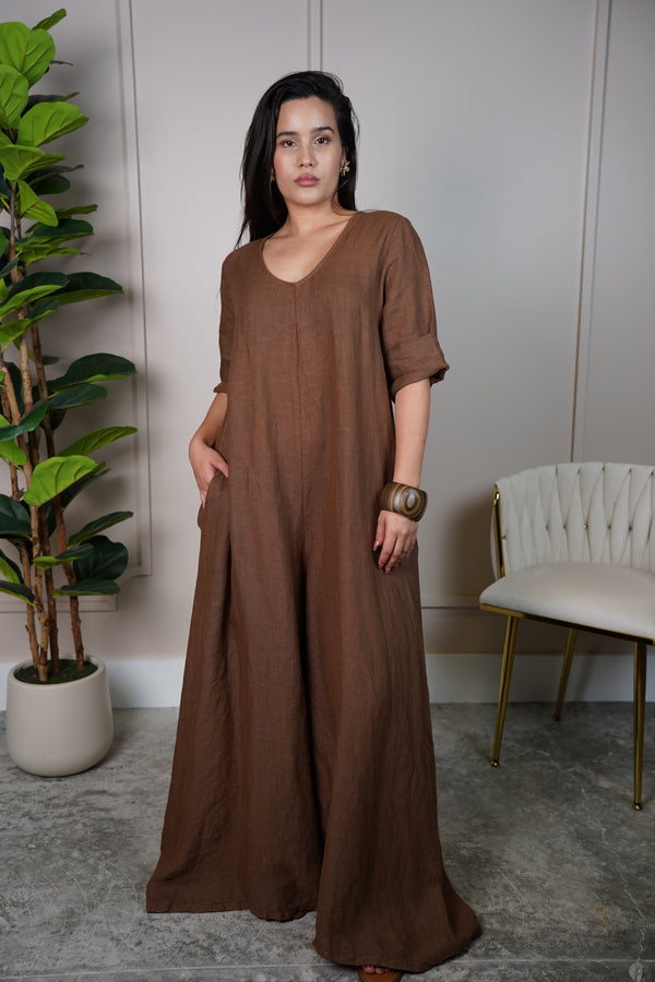 Alina Linen Jumpsuit – Effortless Style Meets All-Day Comfort