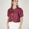 Navie Puff Sleeve Blouse – Elegant Plum Statement Top
