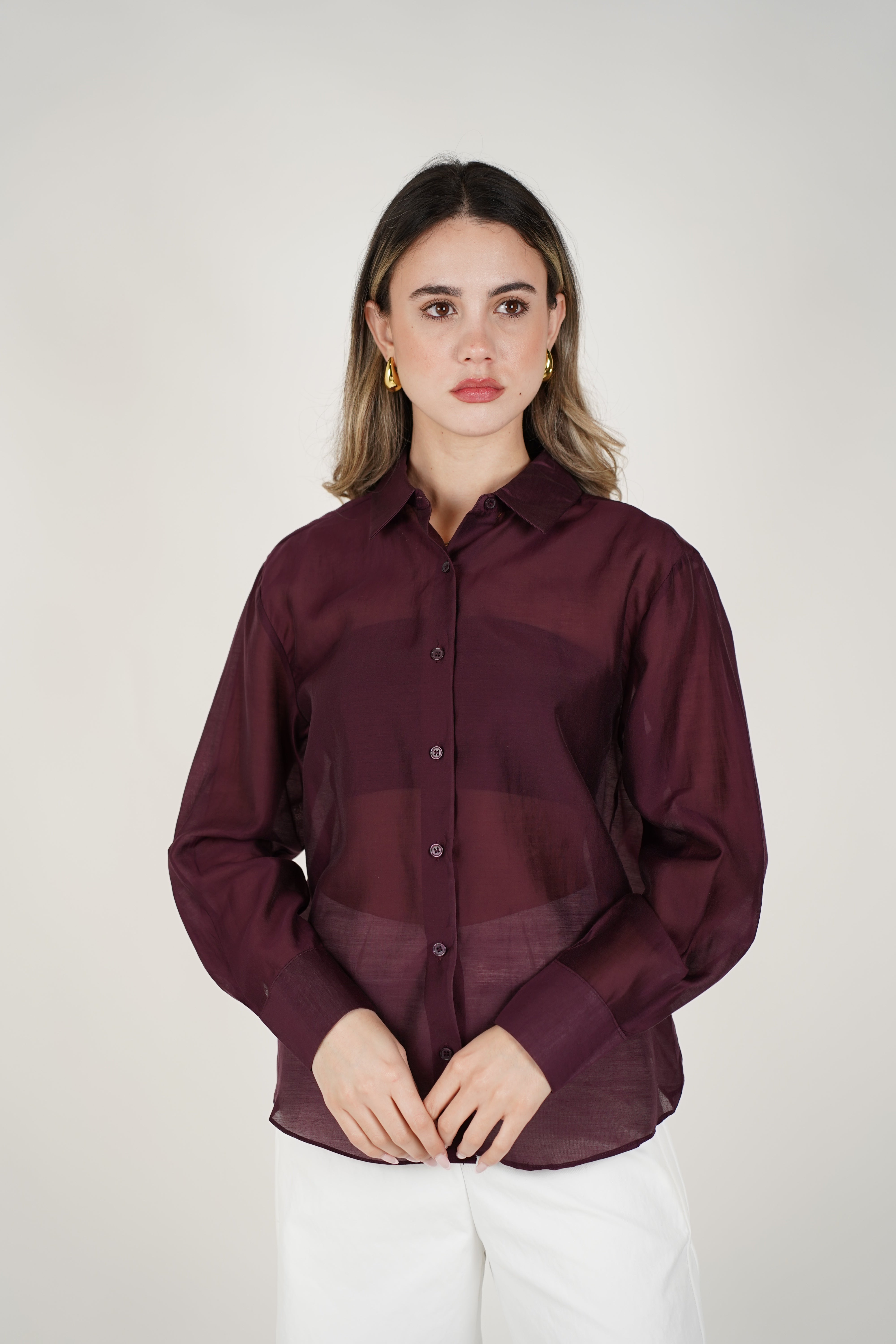Davi Oversized Button Down – Sheer Drama
