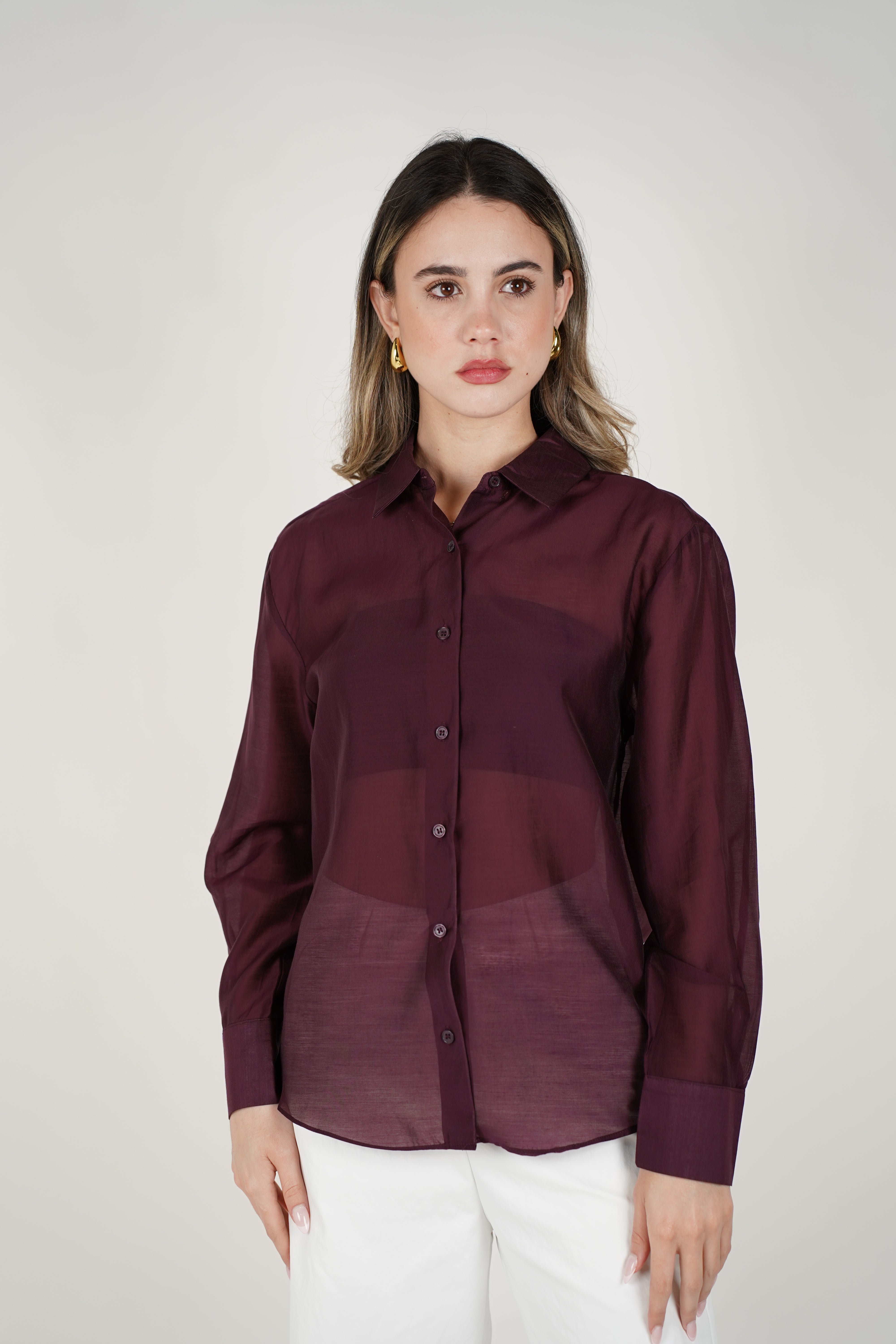 Davi Oversized Button Down – Sheer Drama