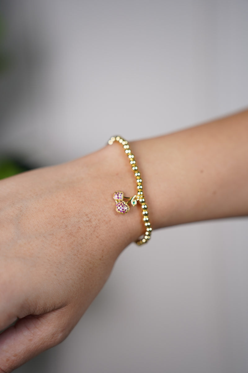 Navi Cherry Bracelet – Playful Charm Meets Golden Elegance