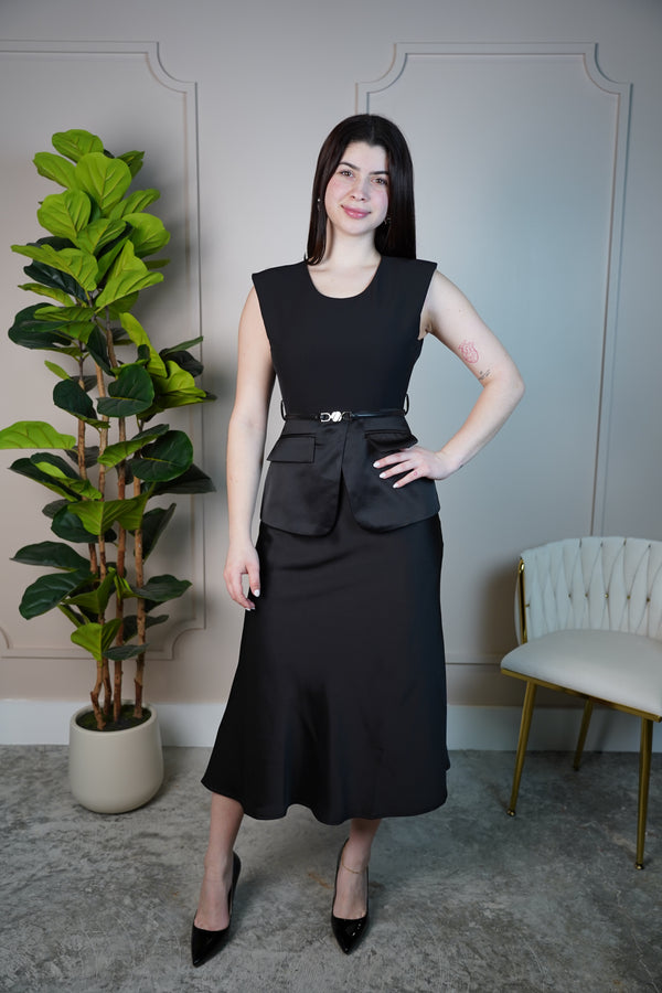 Luma Belted Maxi Dress – Black or Beige