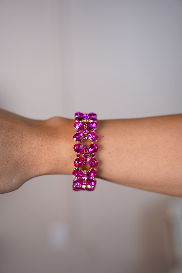Bella Fuchsia Gem Bracelet – Bold Sparkle Statement
