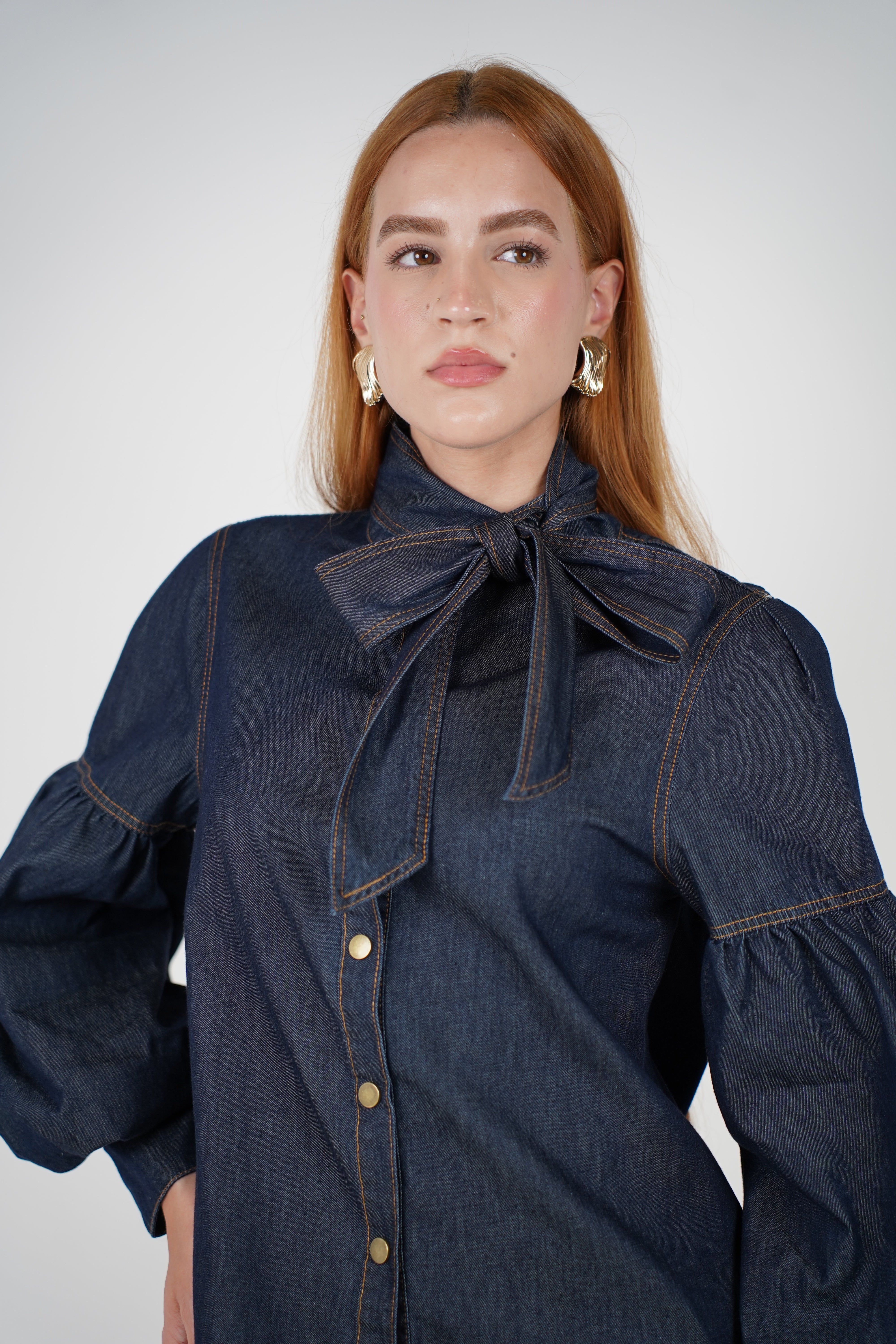 Nirame Denim Button Down – Classic Denim with a Feminine Twist