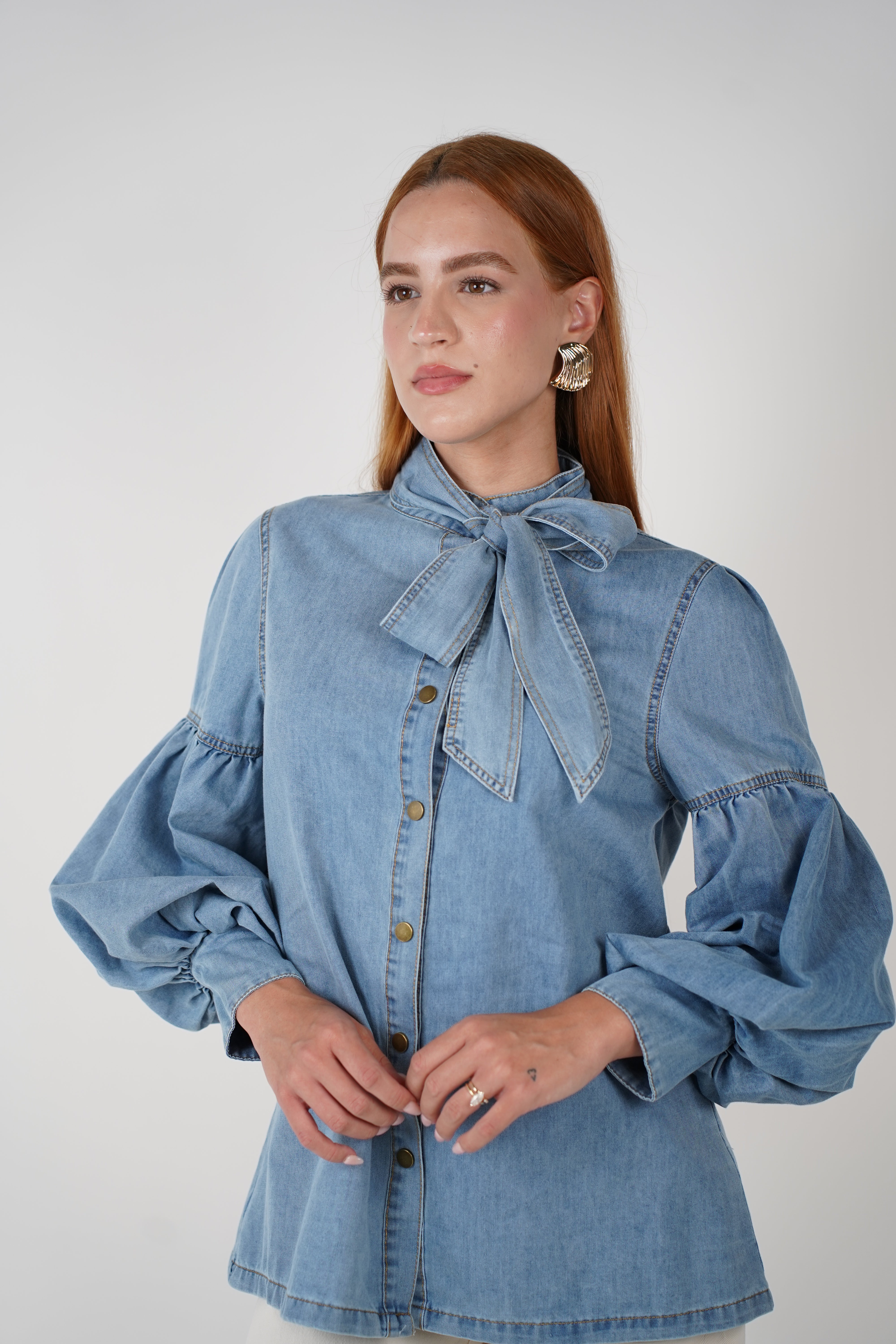 Nirame Denim Button Down – Classic Denim with a Feminine Twist