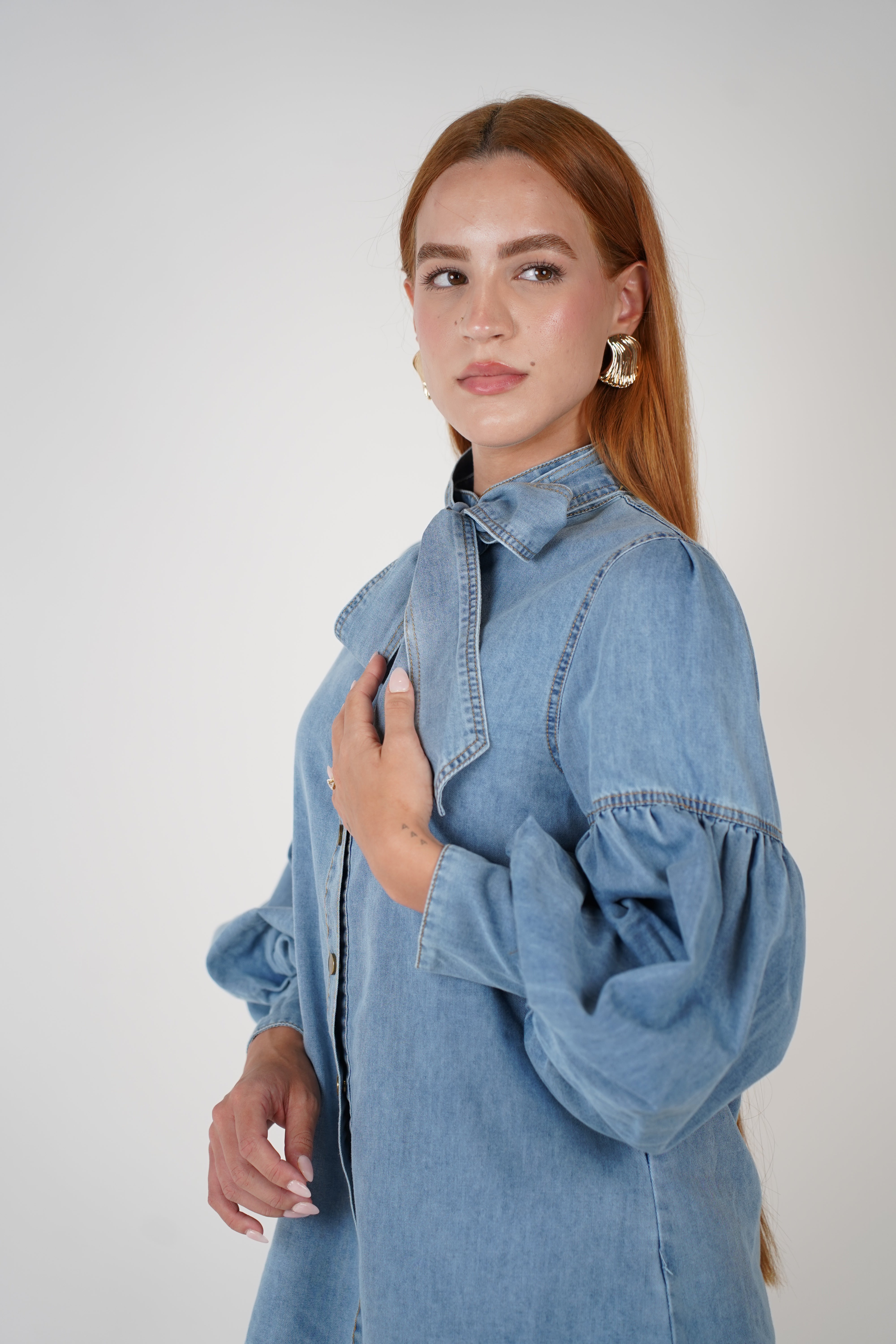 Nirame Denim Button Down – Classic Denim with a Feminine Twist