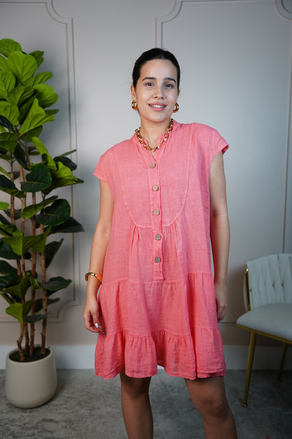 Rani Linen Dress – Effortless Tiered Style in Fresh Colors