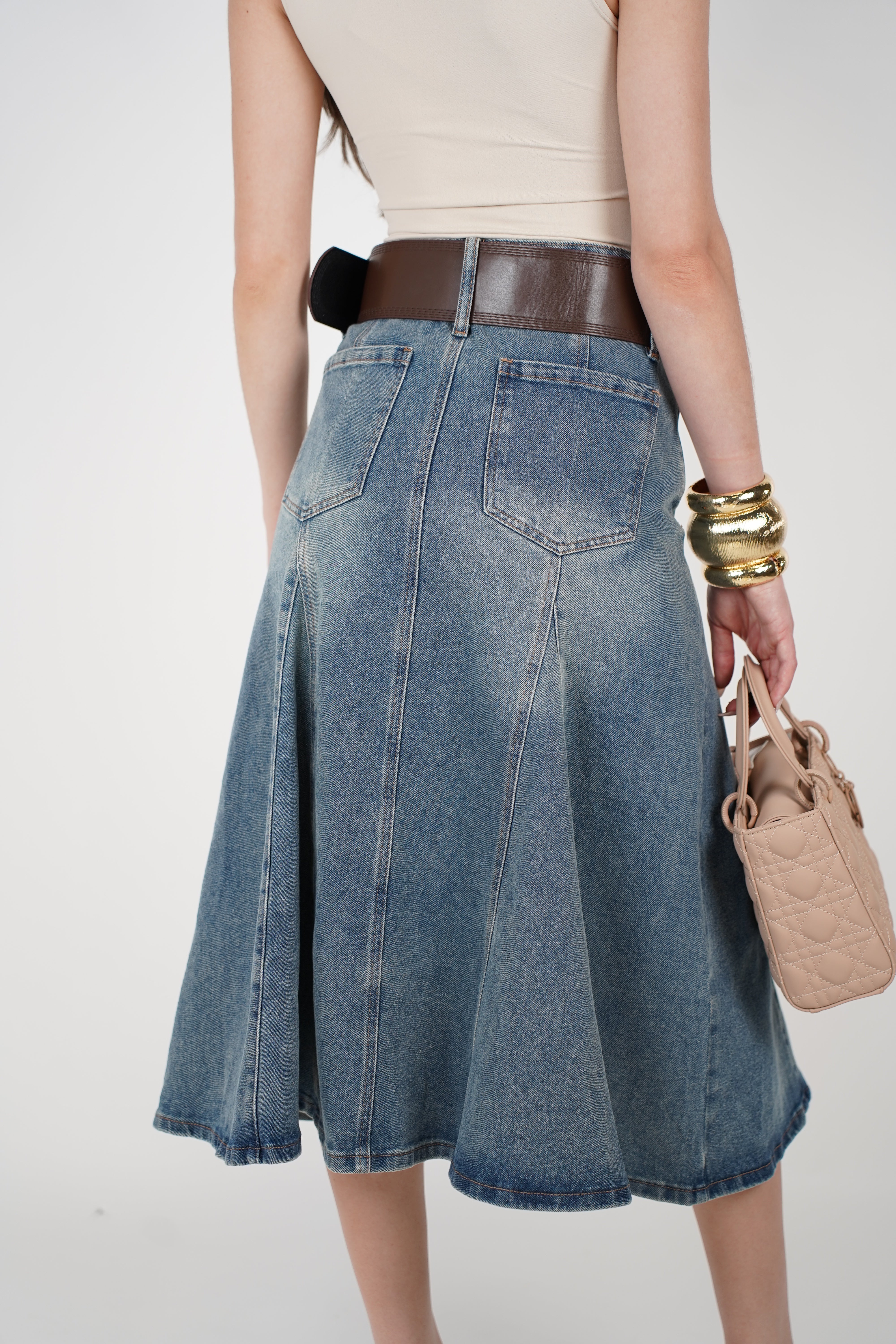 Tamari Denim Skirt – Classic Structure with a Feminine Flow